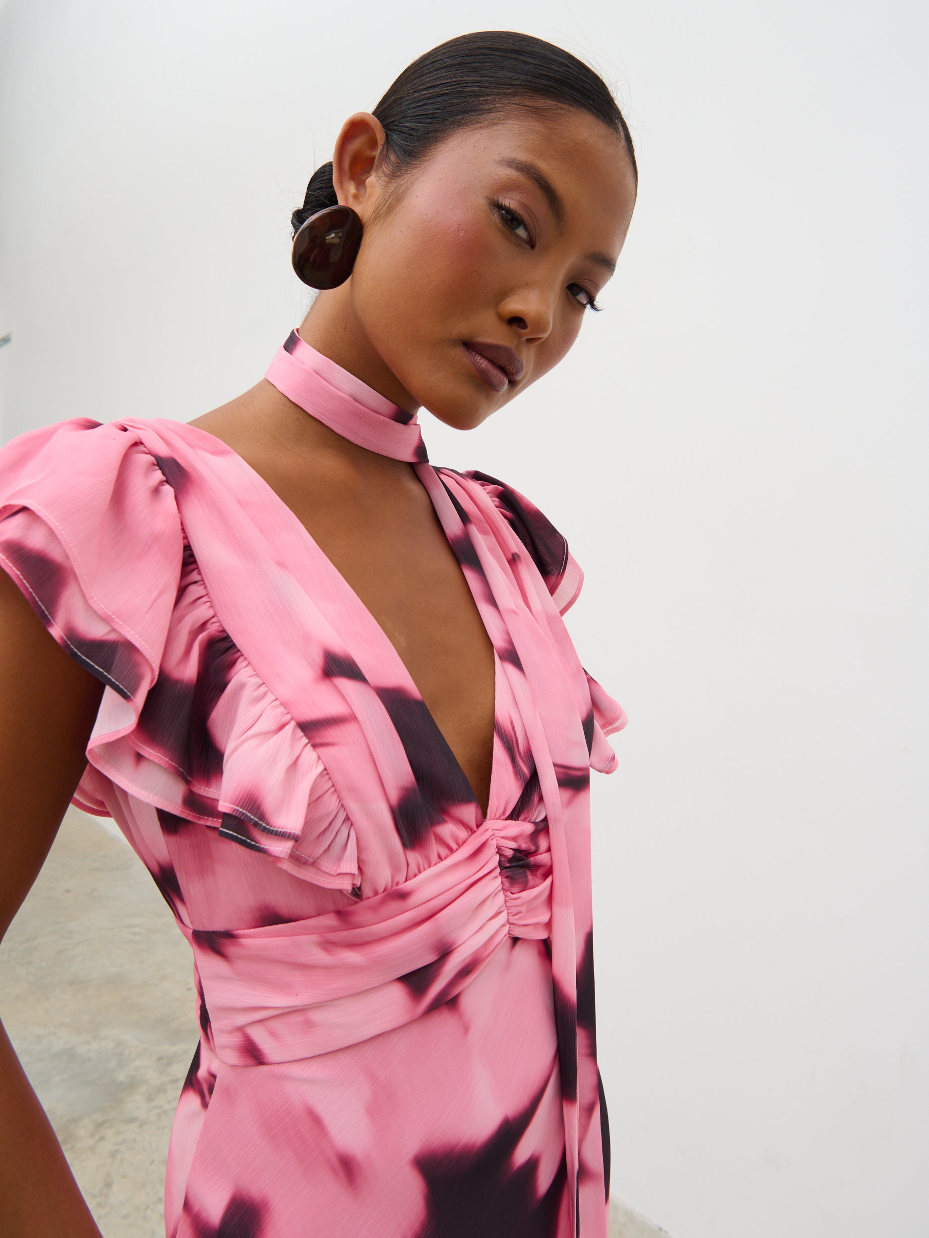 Andi V-Neck Frill Maxi Dress