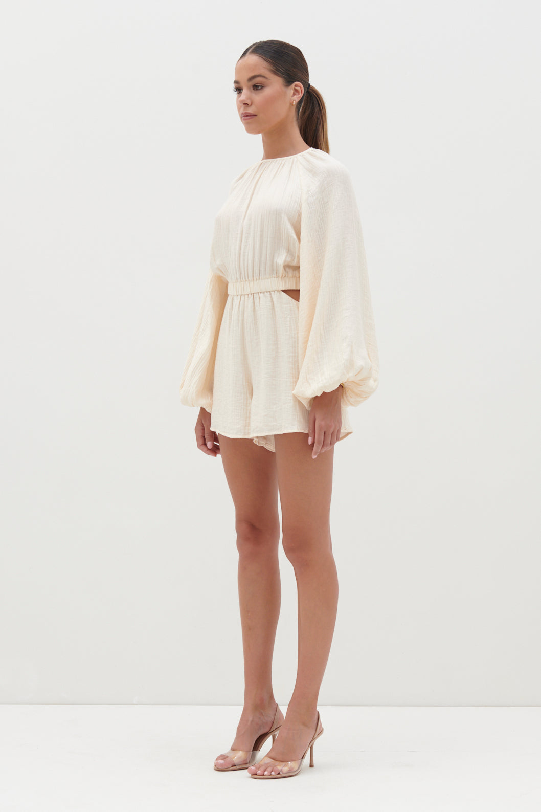 Annie Cut Out Playsuit - Oyster