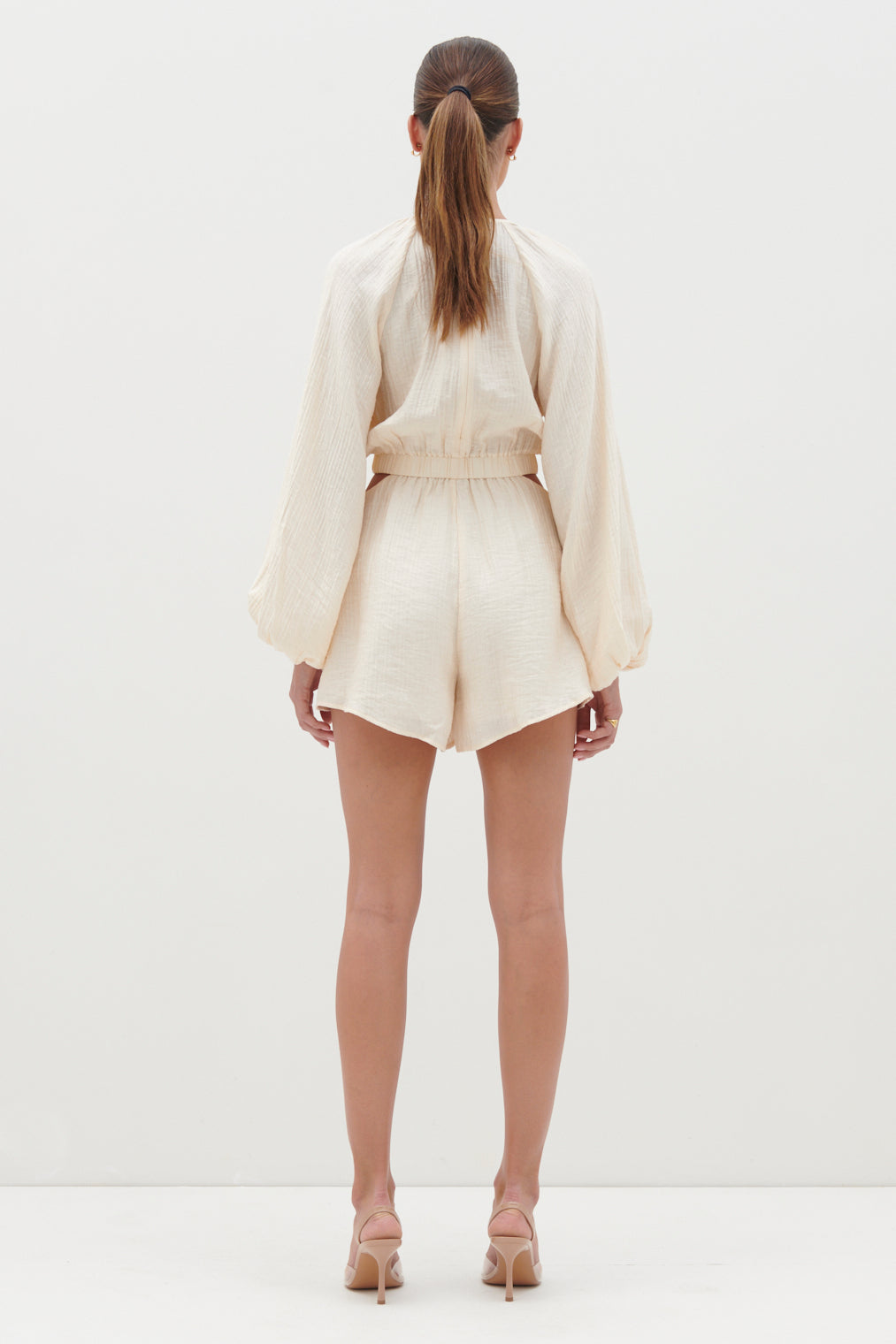 Annie Cut Out Playsuit - Oyster