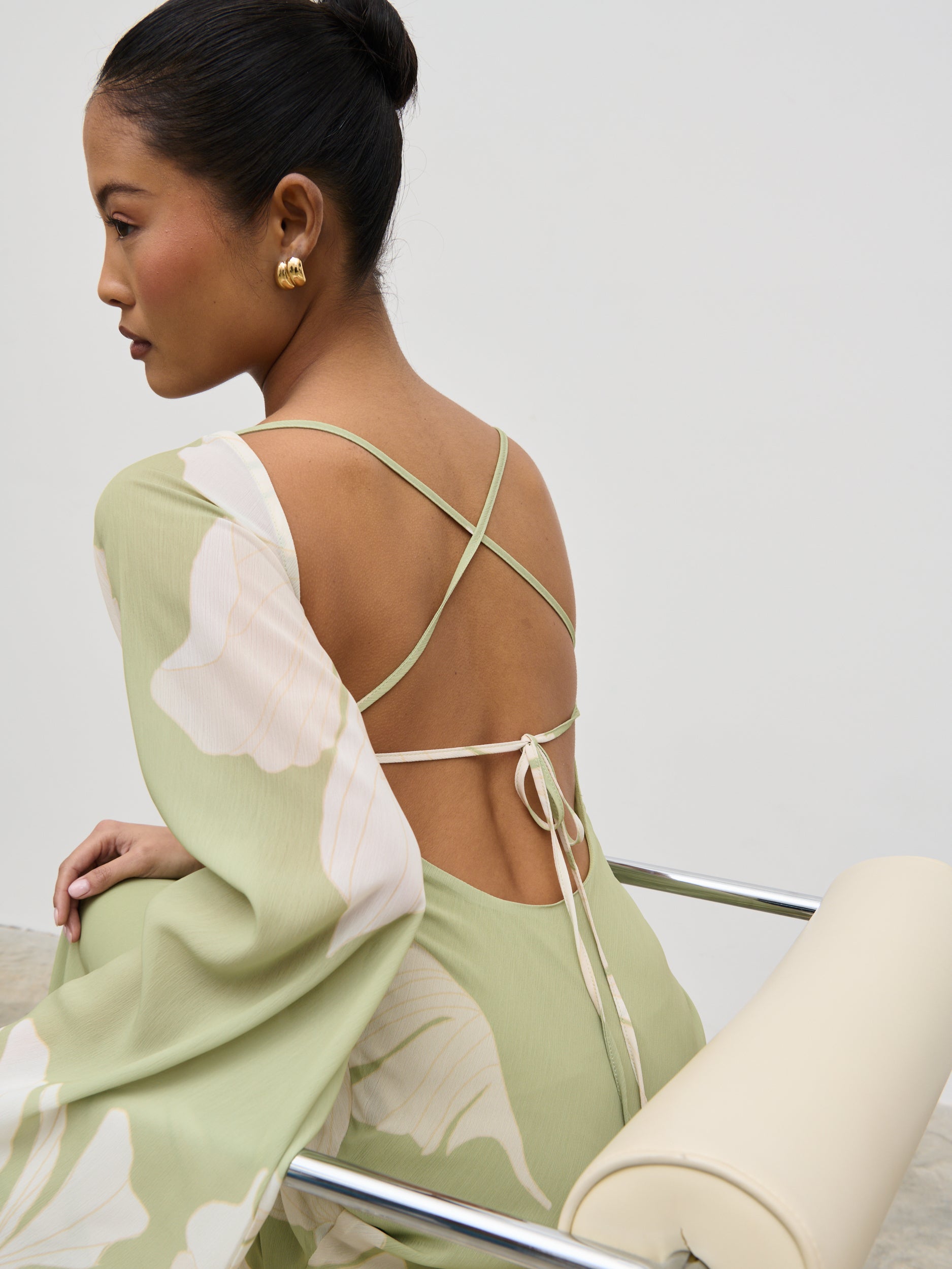 Primrose Kimono Sleeve Maxi Dress - Olive Floral Primrose Kimono Sleeve Maxi Dress - Olive Floral