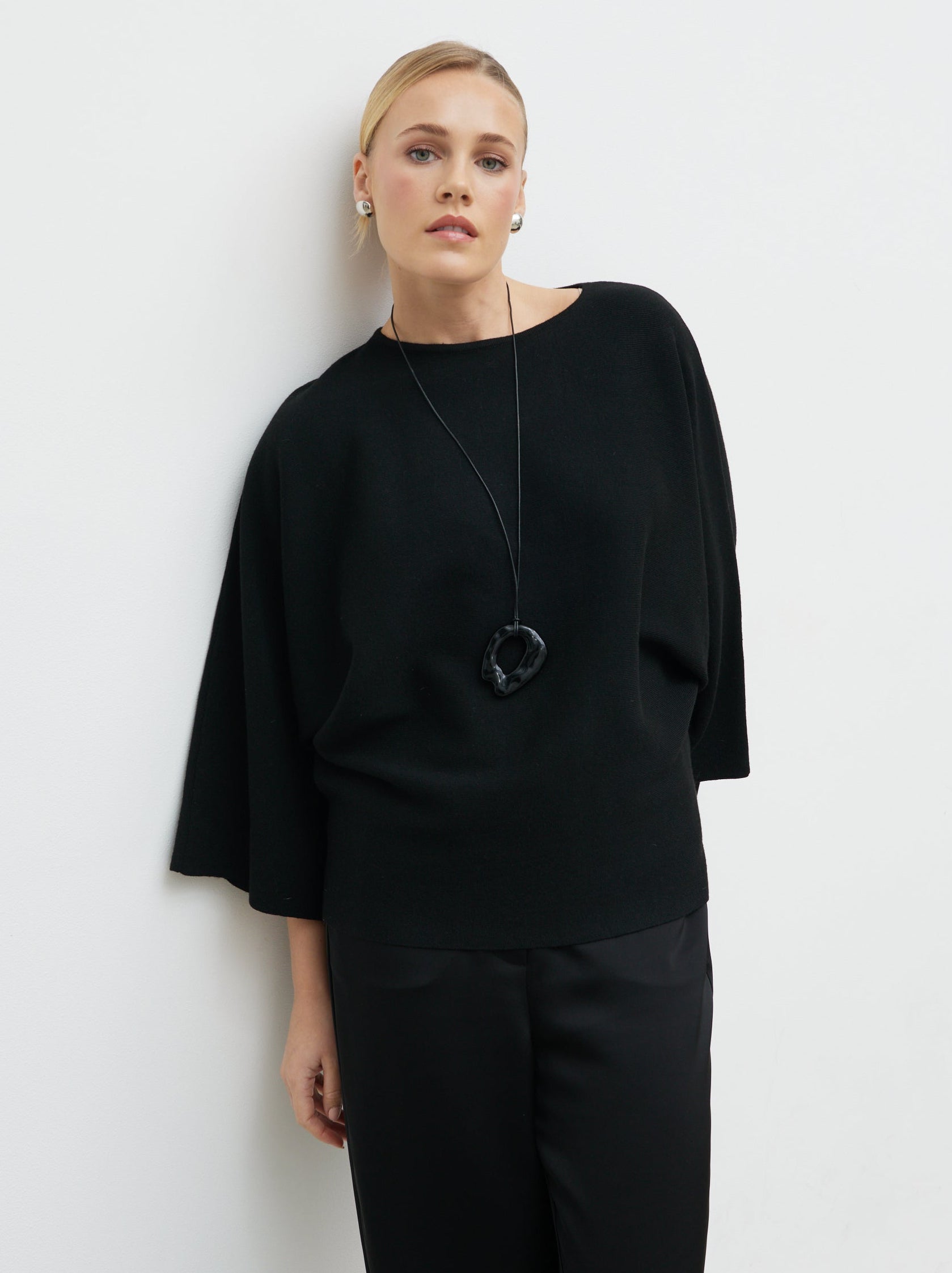 Aurelie Drape Sleeve Knit Jumper