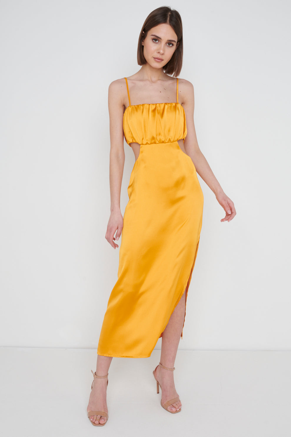 Ava Cut Out Bandeau Midaxi Dress - Tangerine – Pretty Lavish
