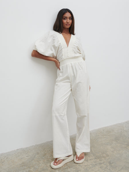 Bailey Cut Out Jumpsuit - Oatmeal