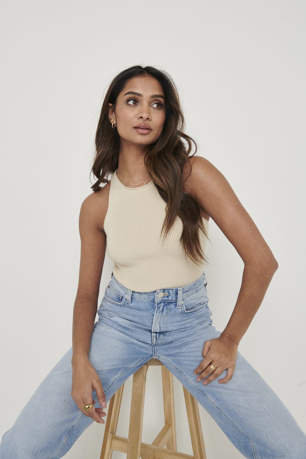 Billie Ribbed Racer Tee