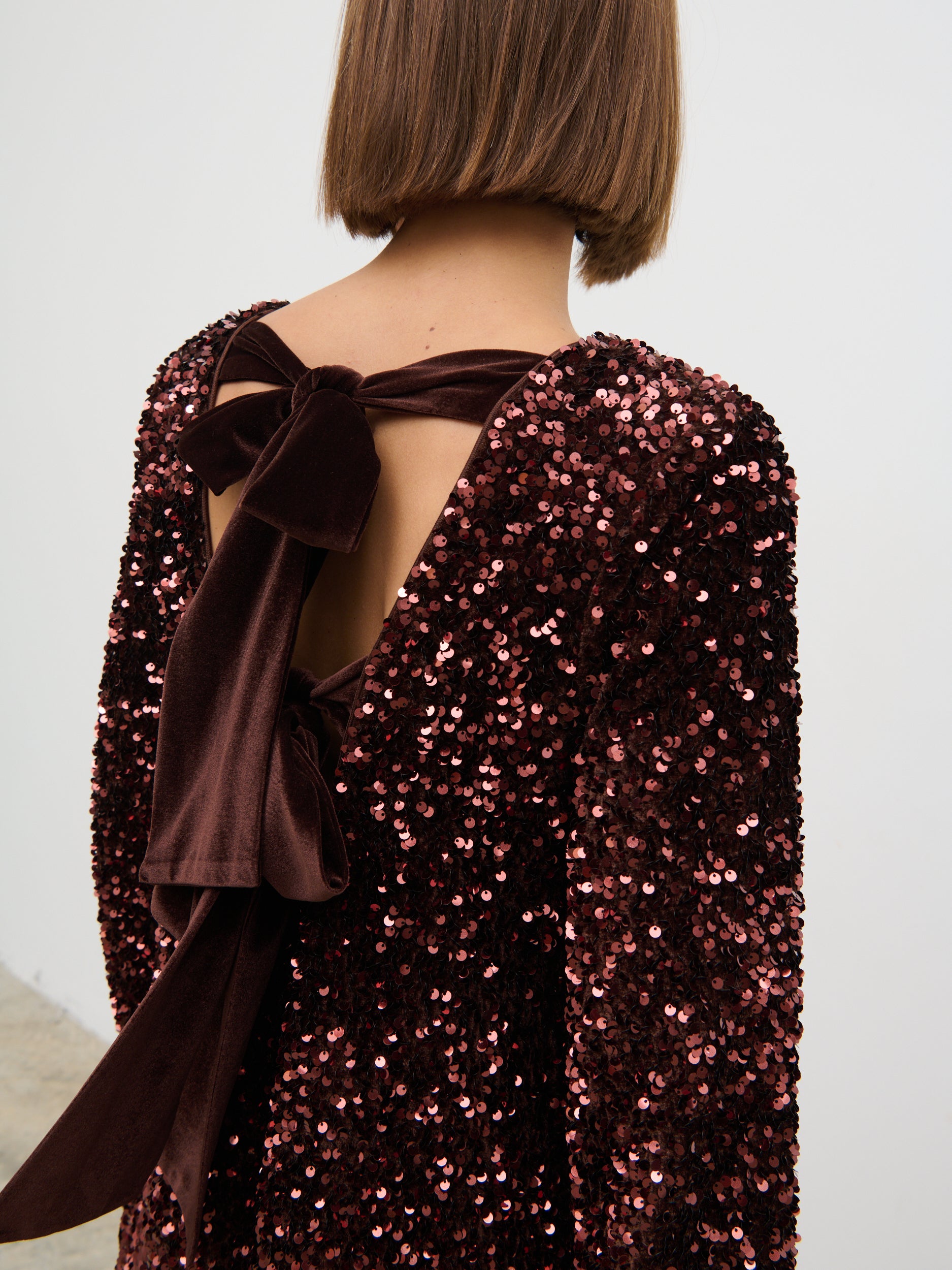 Bow Sequin Mini Dress Bow Sequin Mini Dress