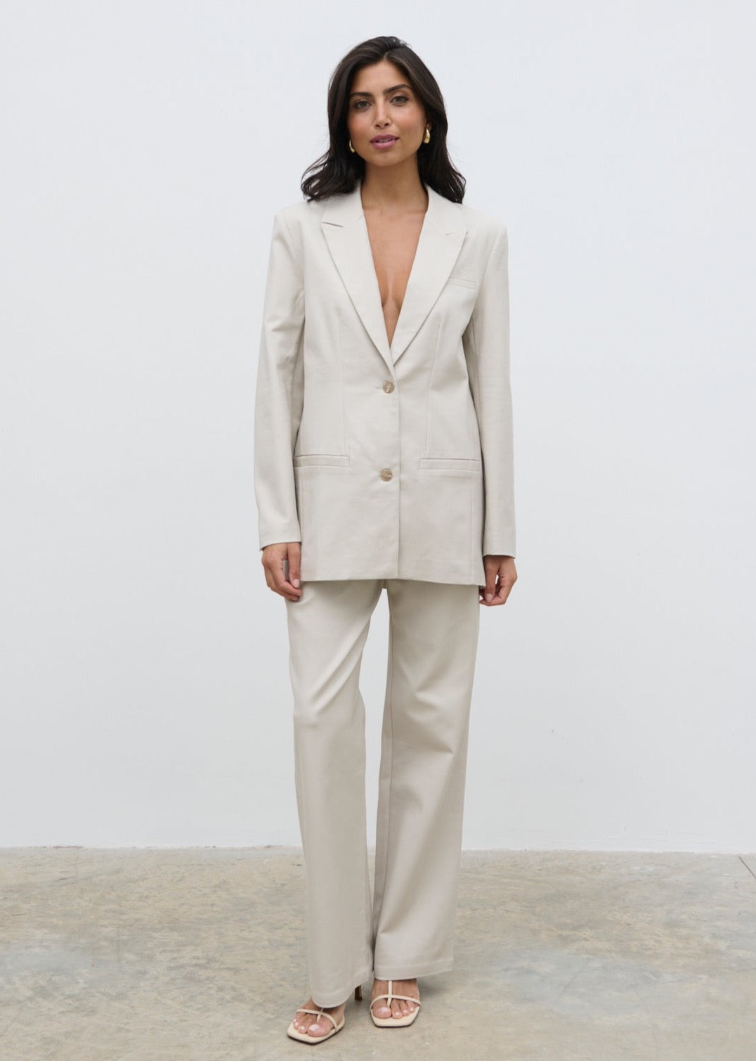 Brady Oversized Boxy Blazer Chalk - Main Image