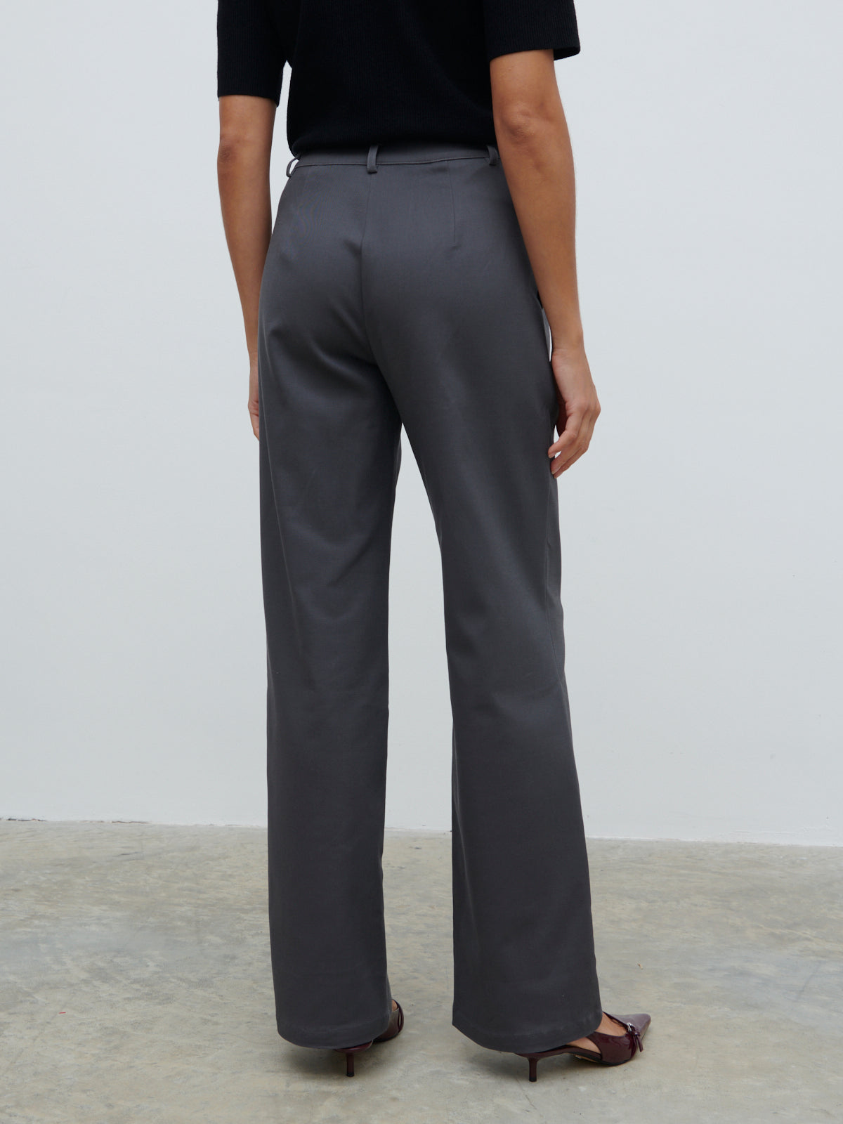 Brady Front Pleat Trousers - Graphite Grey