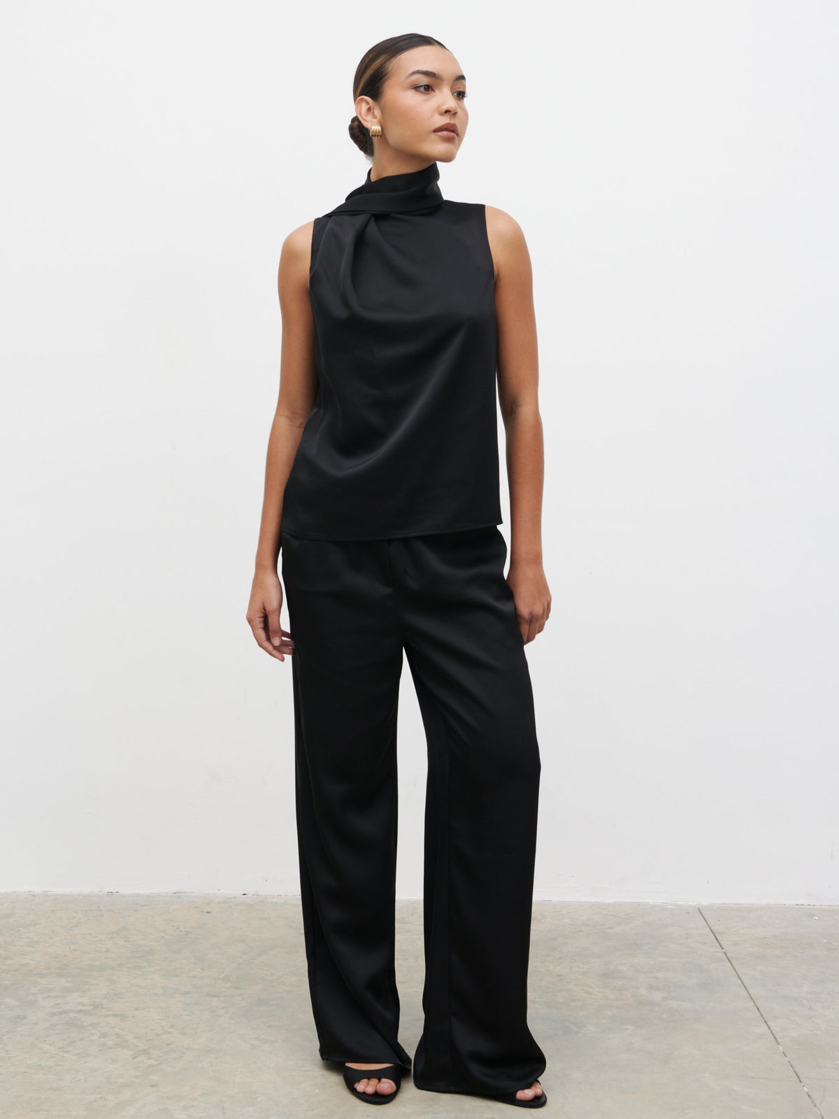 Breya Scarf Satin Top