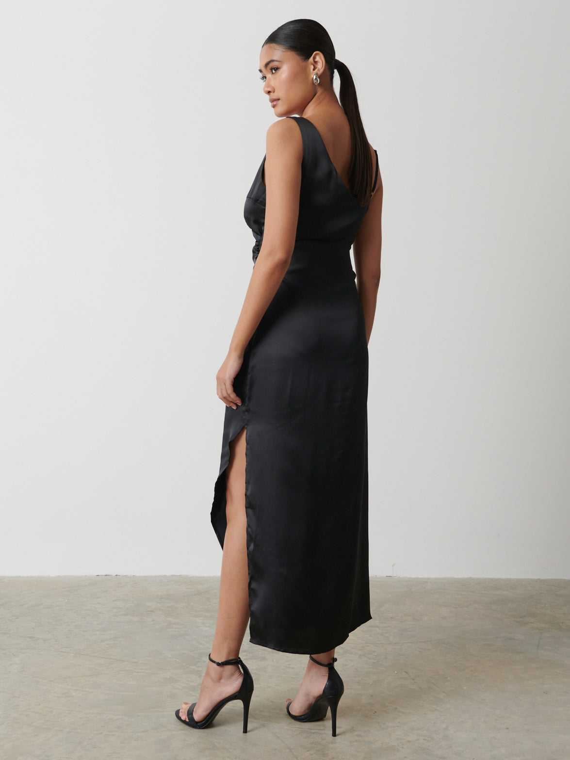 Briella Wrap Recycled Midaxi Dress - Black