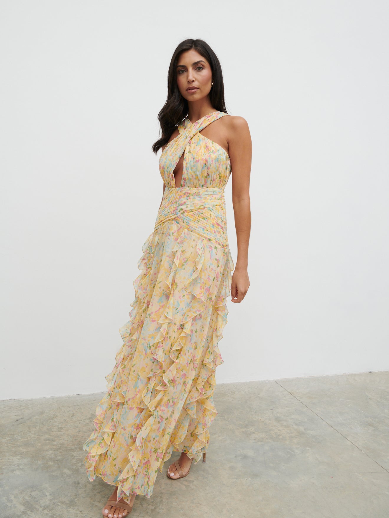 Brielle Maxi Dress - Multi Abstract Print Brielle Maxi Dress - Multi Abstract Print