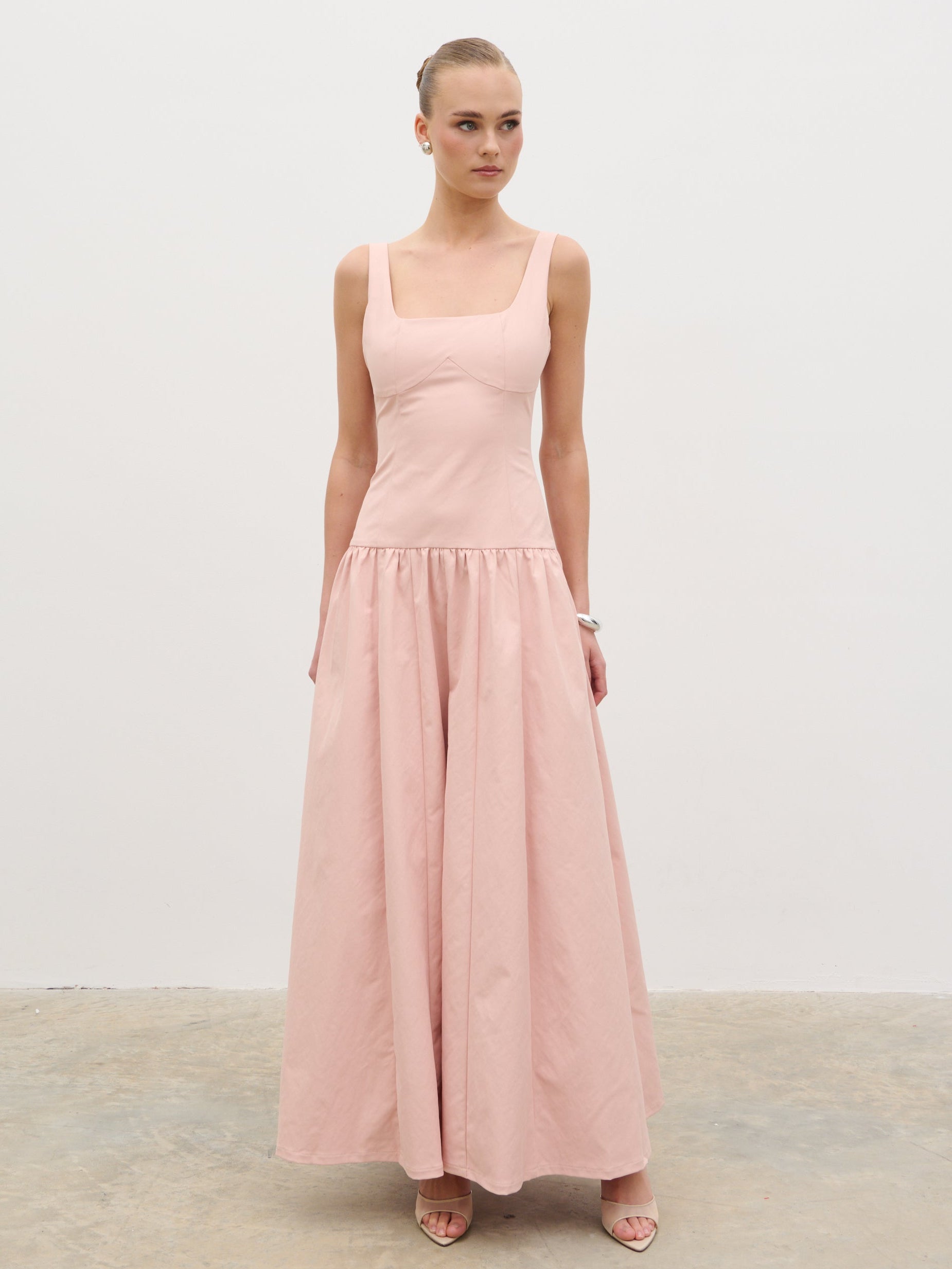 Bronte Square Neck Maxi Dress - Dusty Rose Pretty Lavish Bronte Square Neck Maxi Dress - Dusty Rose Pretty Lavish
