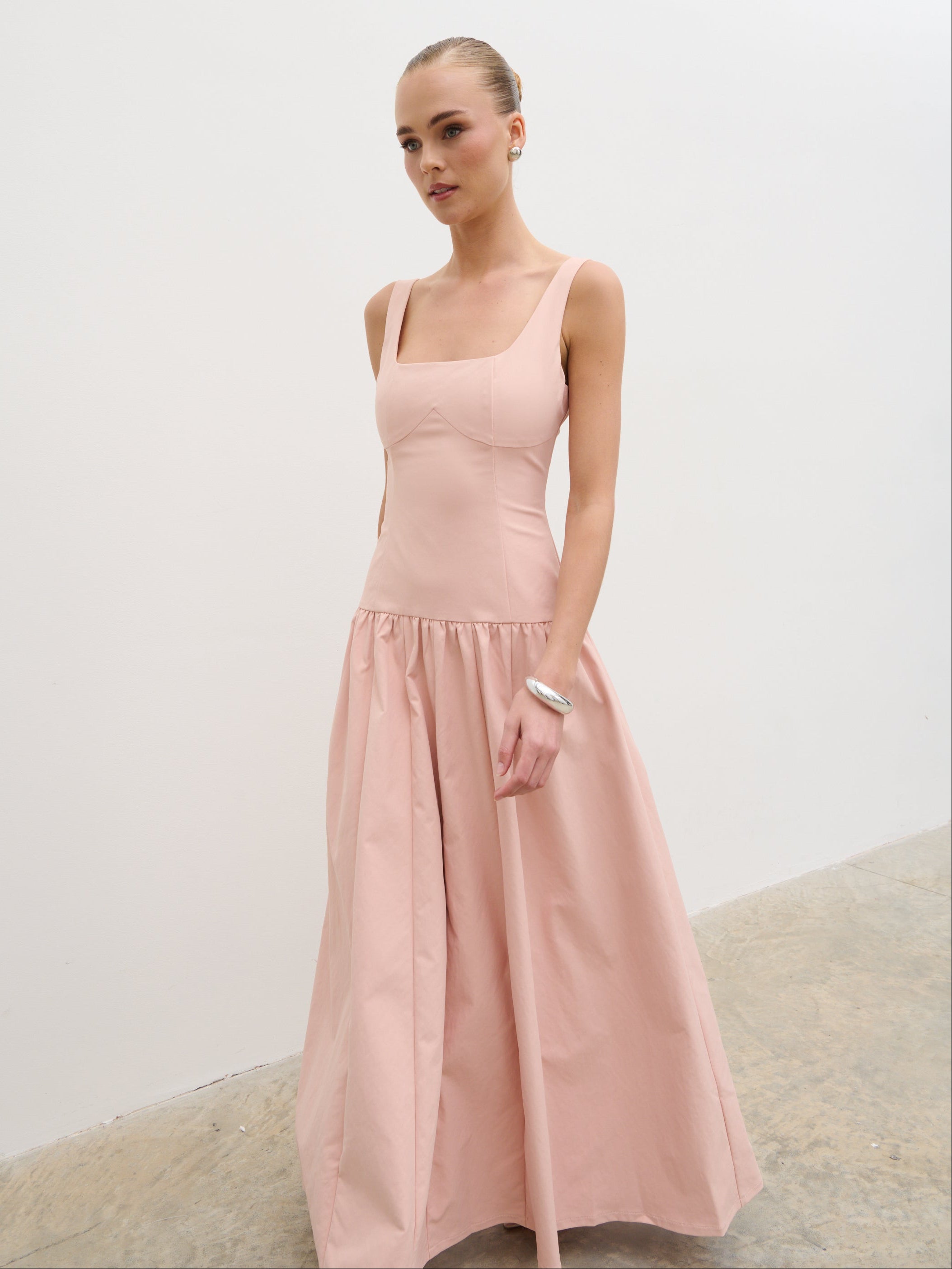 Bronte Square Neck Maxi Dress - Dusty Rose Pretty Lavish Bronte Square Neck Maxi Dress - Dusty Rose Pretty Lavish