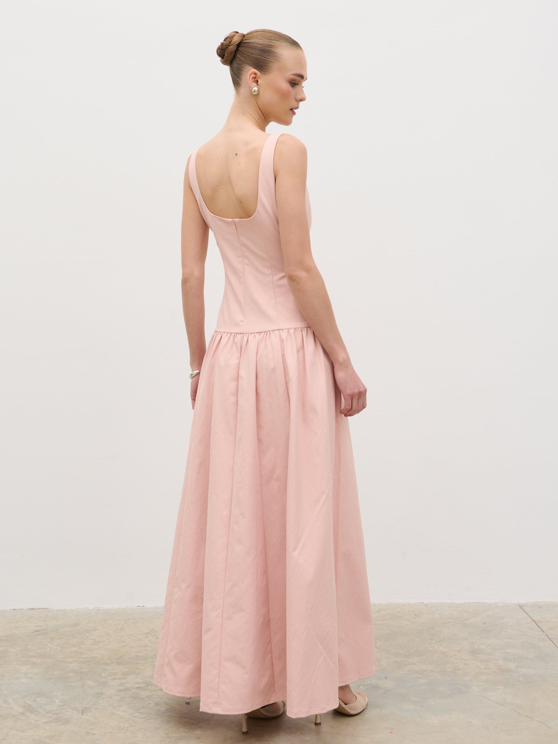 Bronte Square Neck Maxi Dress - Dusty Rose Pretty Lavish Bronte Square Neck Maxi Dress - Dusty Rose Pretty Lavish