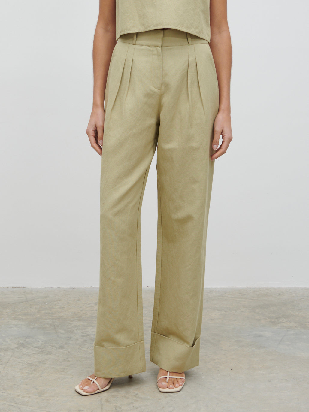 Bryony Linen Trousers - Olive