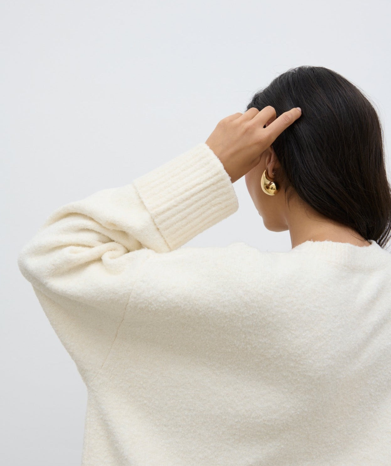 Camille Oversized Borg Jumper - Cream