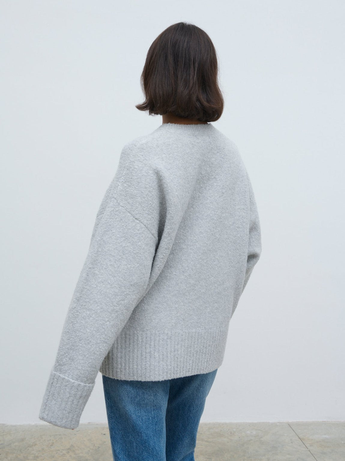 Camille Oversized Borg Jumper - Grey