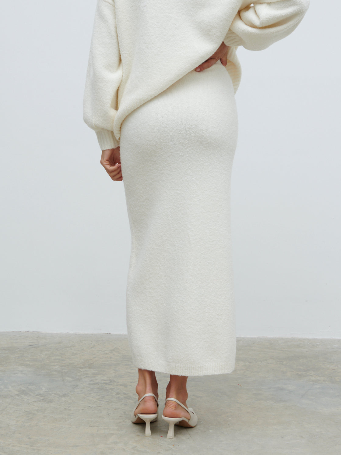 Camille Midaxi Knit Skirt - Cream