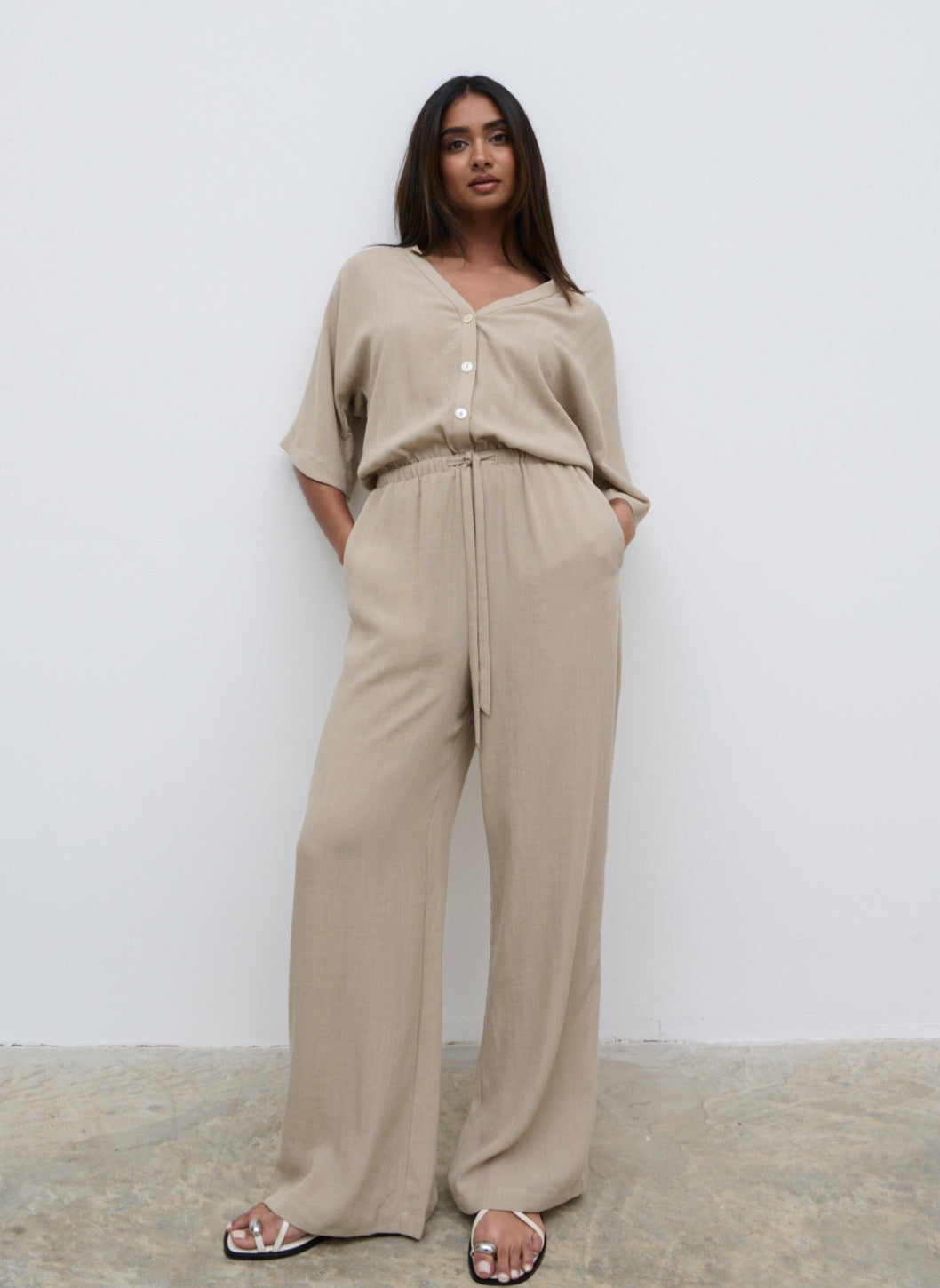 Carey Easywear Jumpsuit - Stone