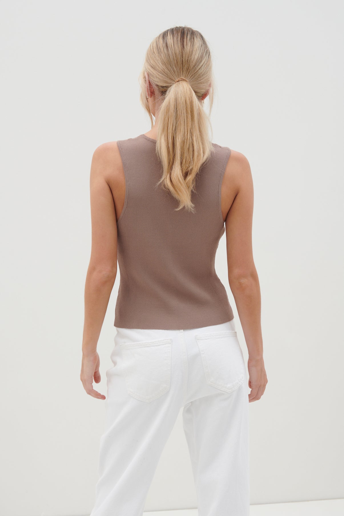 Gabby Knit Cami Top - Taupe