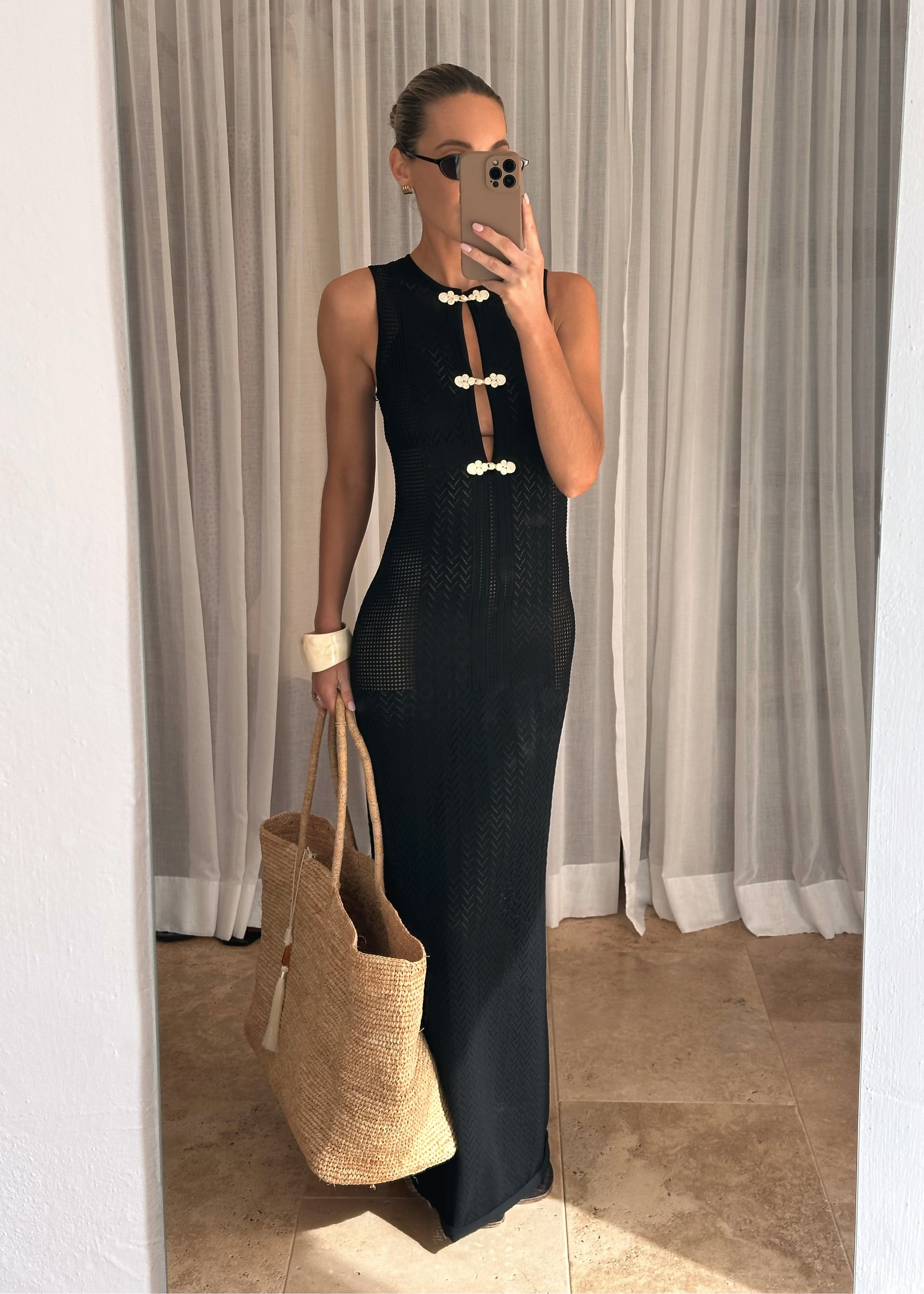 Celeste Knit Maxi Dress - Black and Cream – Pretty Lavish