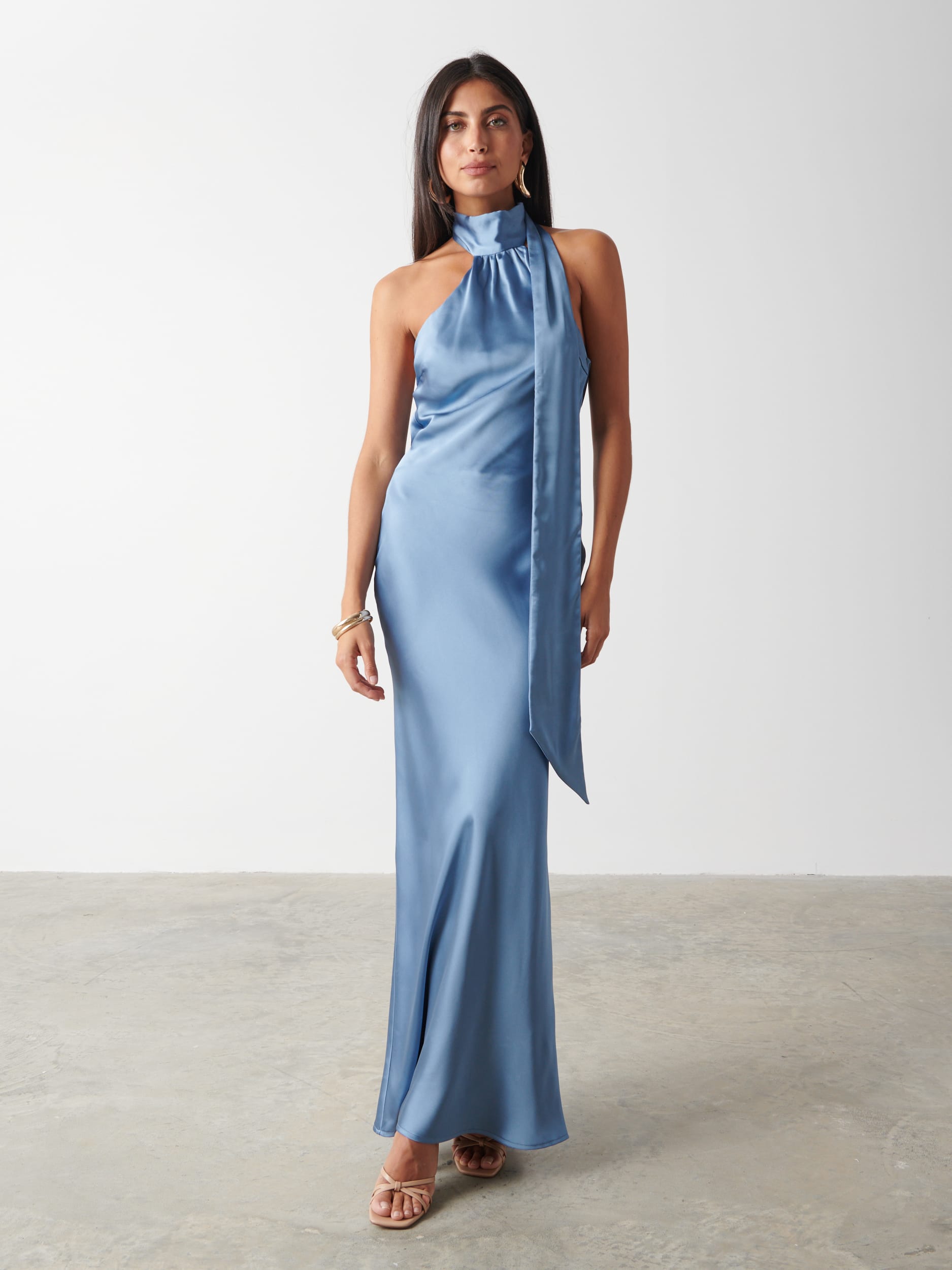 Chloé Scarf Maxi Dress Powder Blue - Main Image