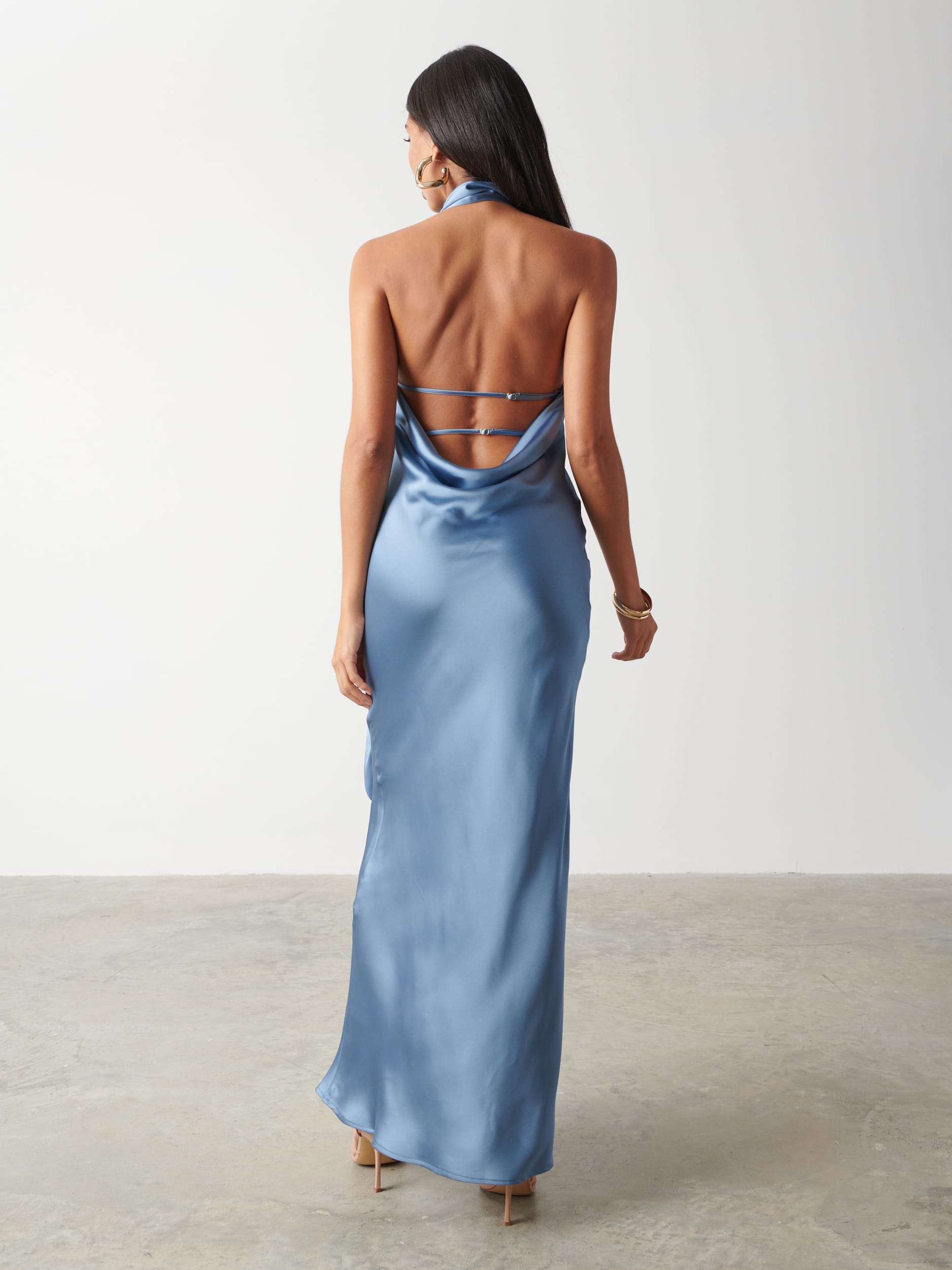 Chlo Scarf Maxi Dress - Powder Blue Pretty Lavish Chlo Scarf Maxi Dress - Powder Blue Pretty Lavish