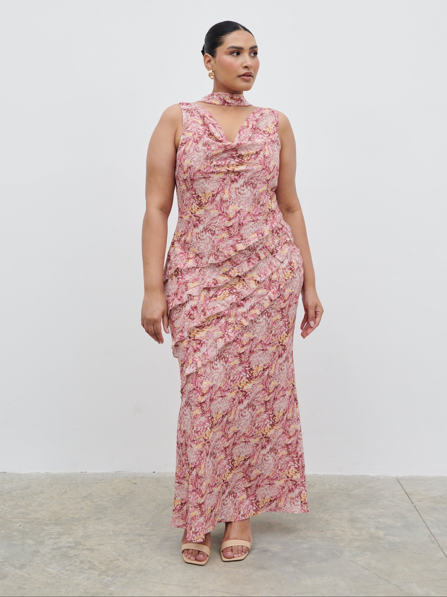 Maxi Dress Island Scarf Print Ruffle Dress Blue Grey Baroque Scarf Print Halter Maxi Dress Shahida Maxi Dress Island Scarf Print Ruffle Dress Blue Grey Baroque Scarf Print Halter Maxi Dress Shahida