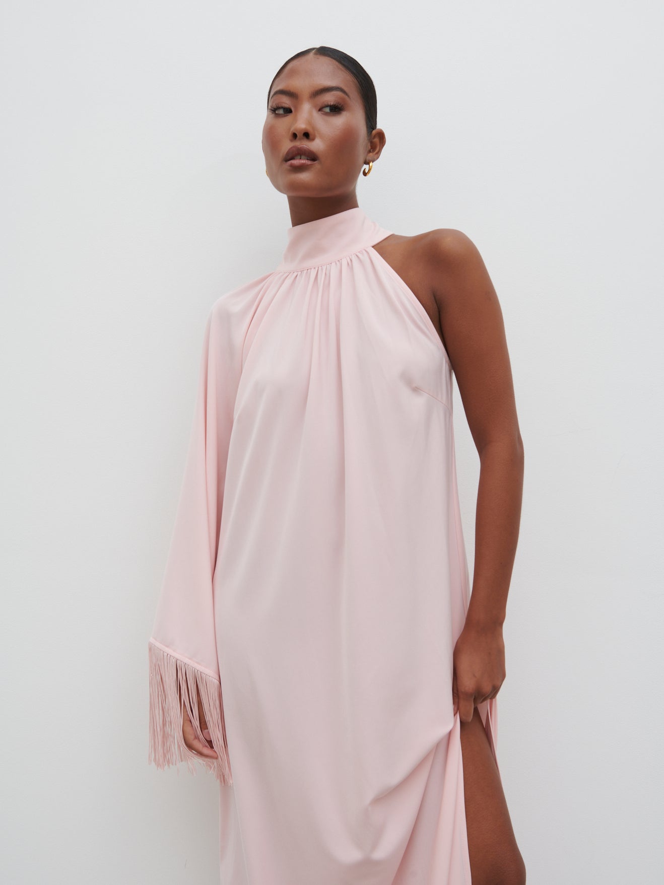 Cora Fringed Maxi Dress - Blush
