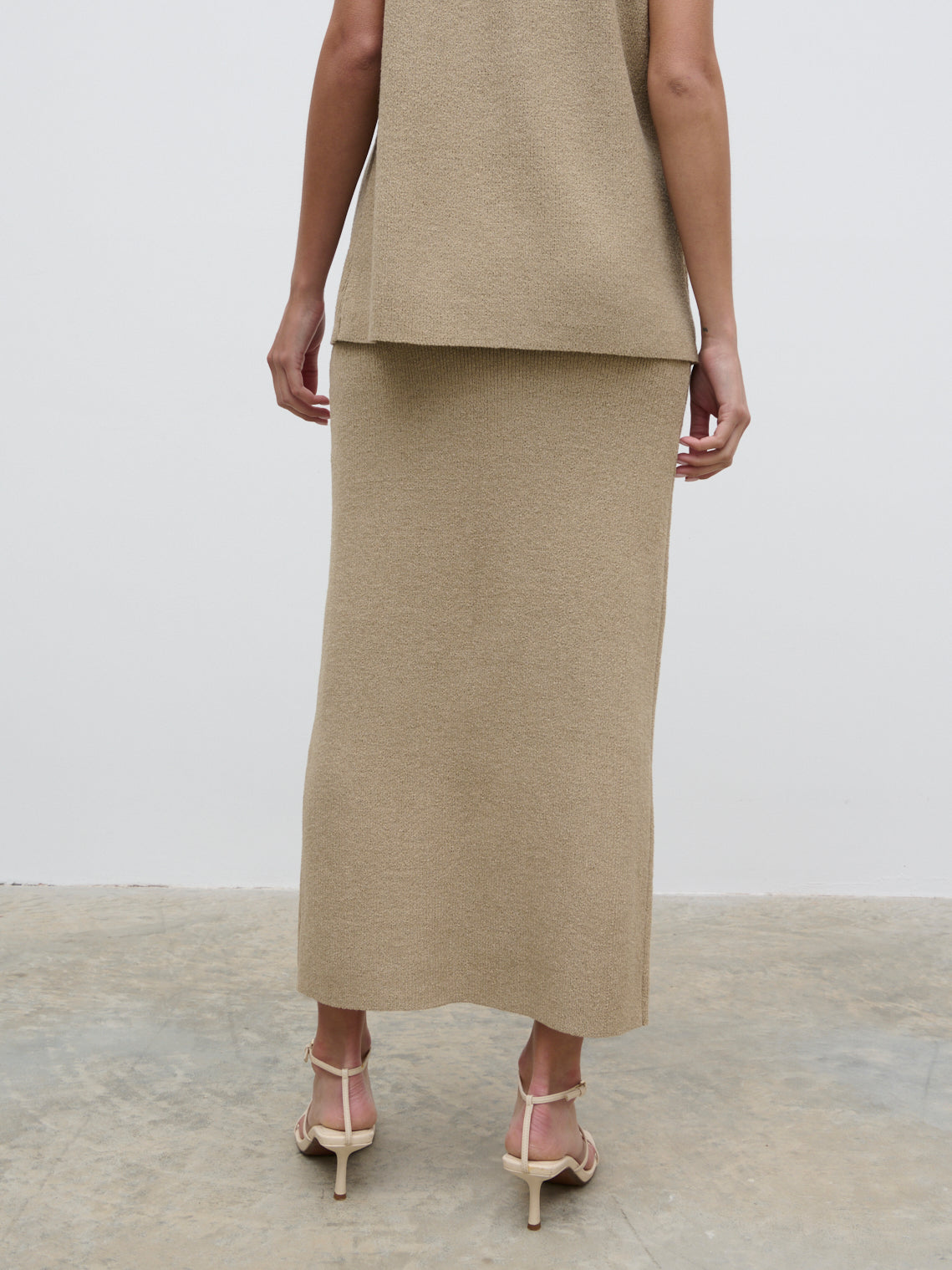 Kourtney Knit Midaxi Skirt - Taupe