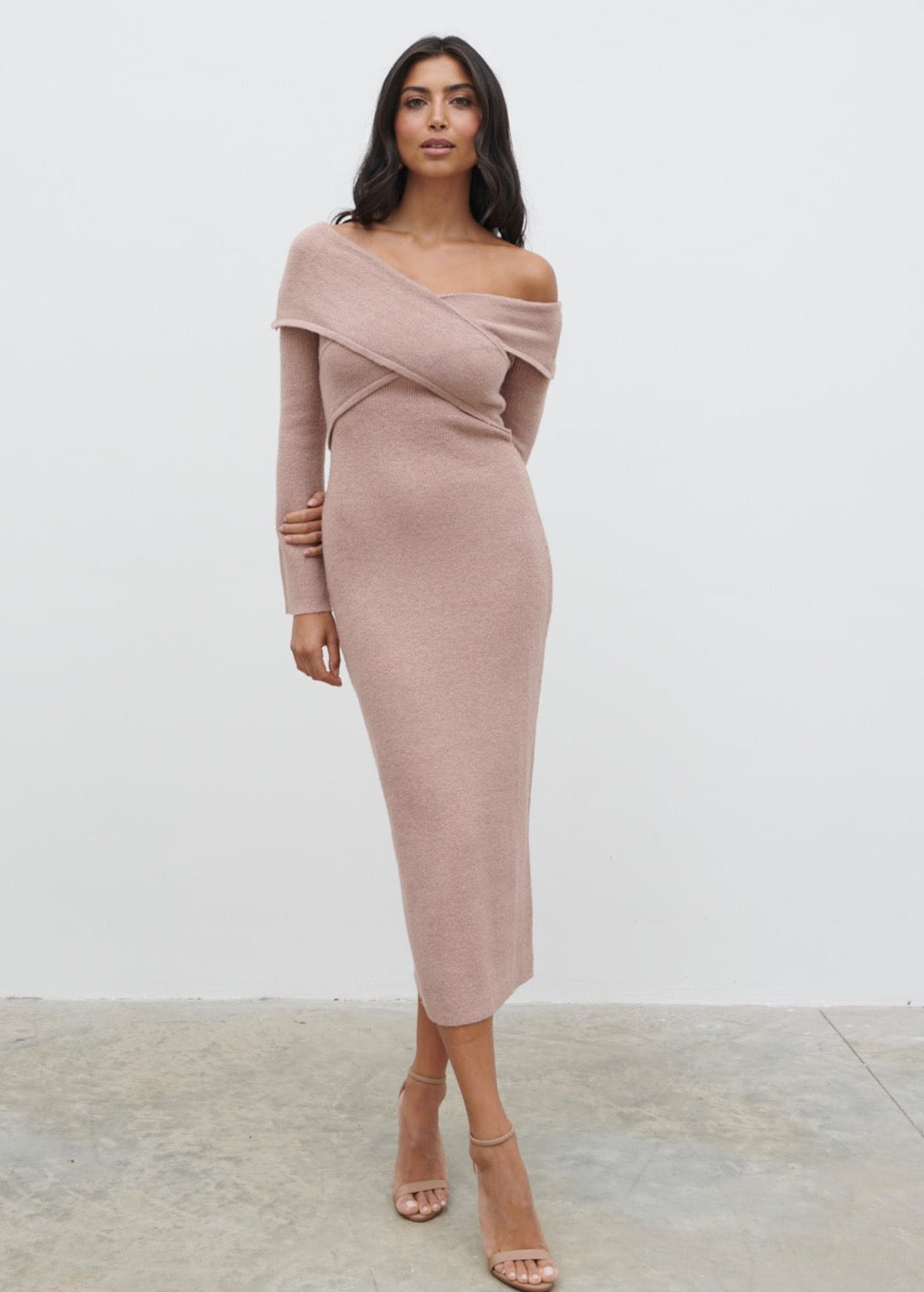 Danica Wrap Knit Midaxi Dress - Pink Danica Wrap Knit Midaxi Dress - Pink