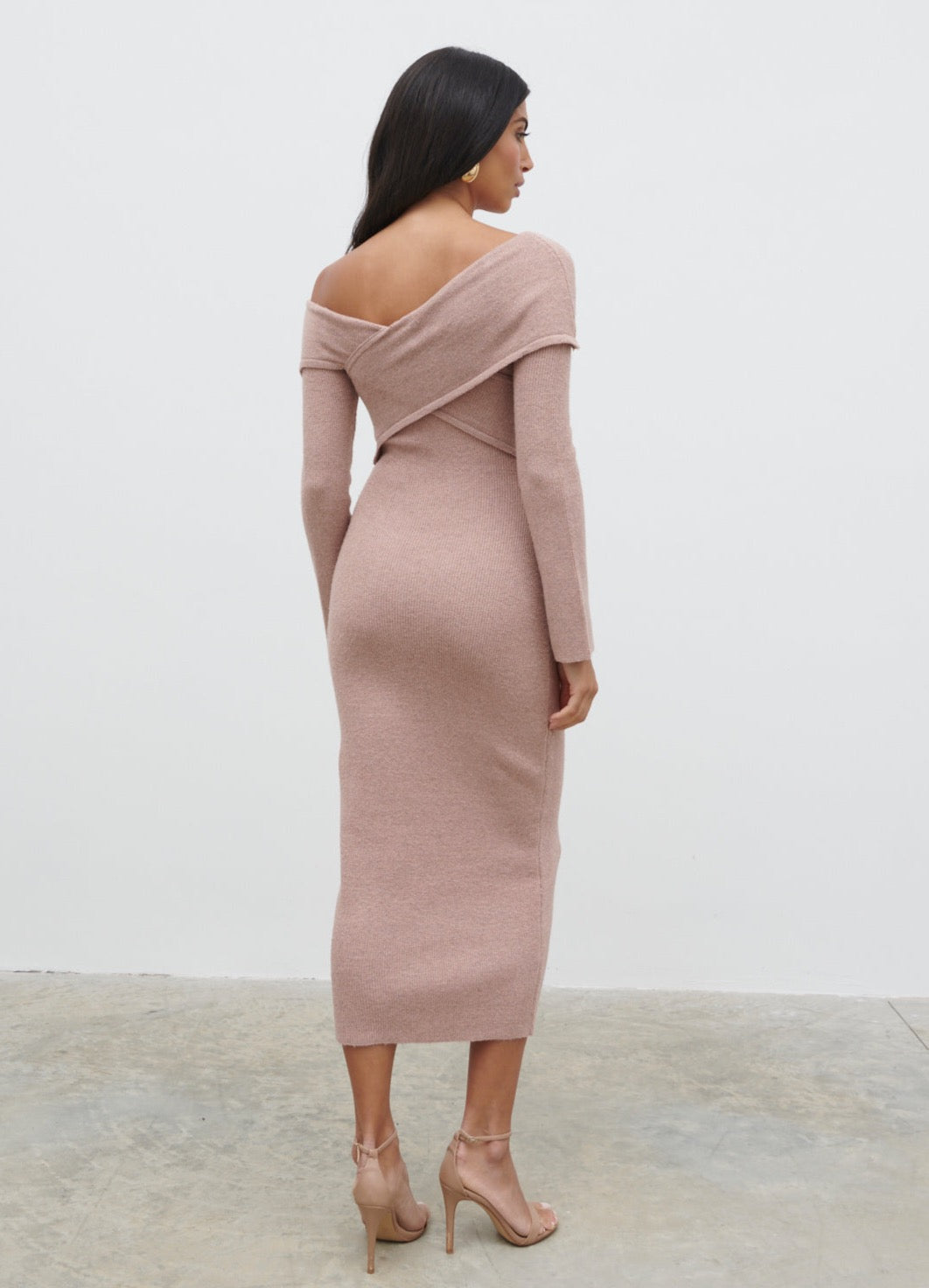 Danica Wrap Knit Midaxi Dress - Pink