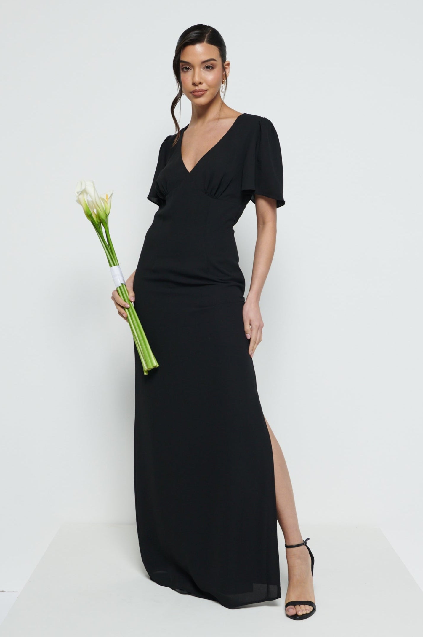 Edie Chiffon Maxi Bridesmaid Dress - Black Edie Chiffon Maxi Bridesmaid Dress - Black