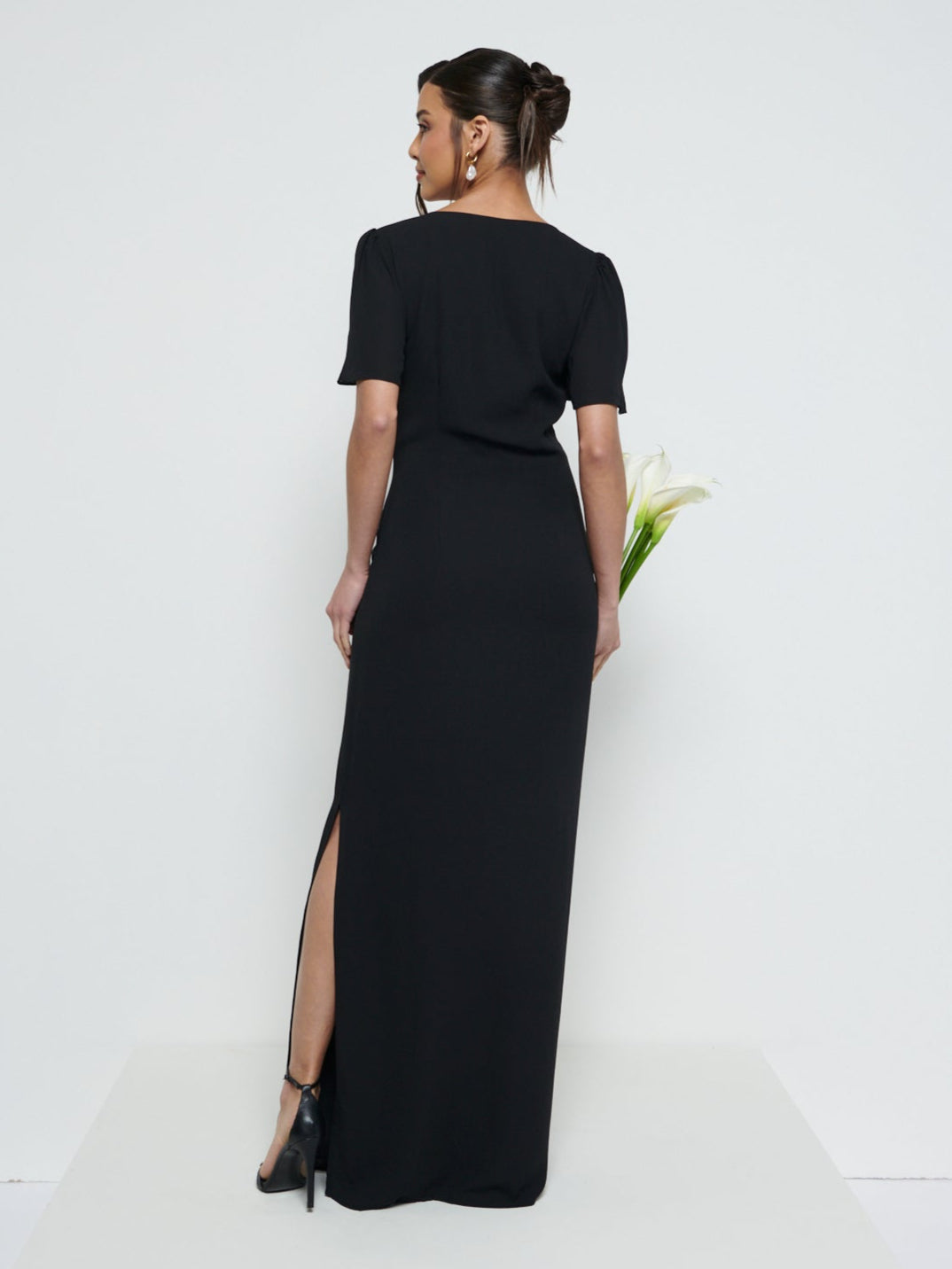 Edie Chiffon Maxi Bridesmaid Dress - Black