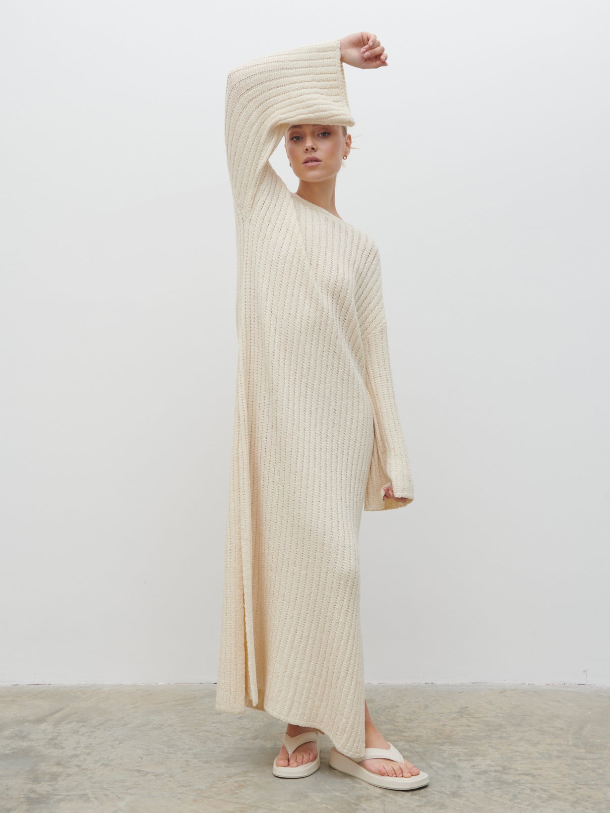 Eleanor Knit Midaxi Dress - Cream