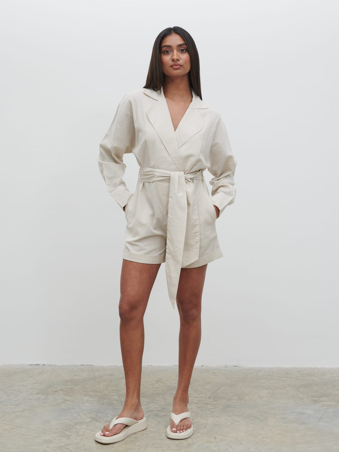 Emilie Ribbed Playsuit - Mocha (SALE) main image 0