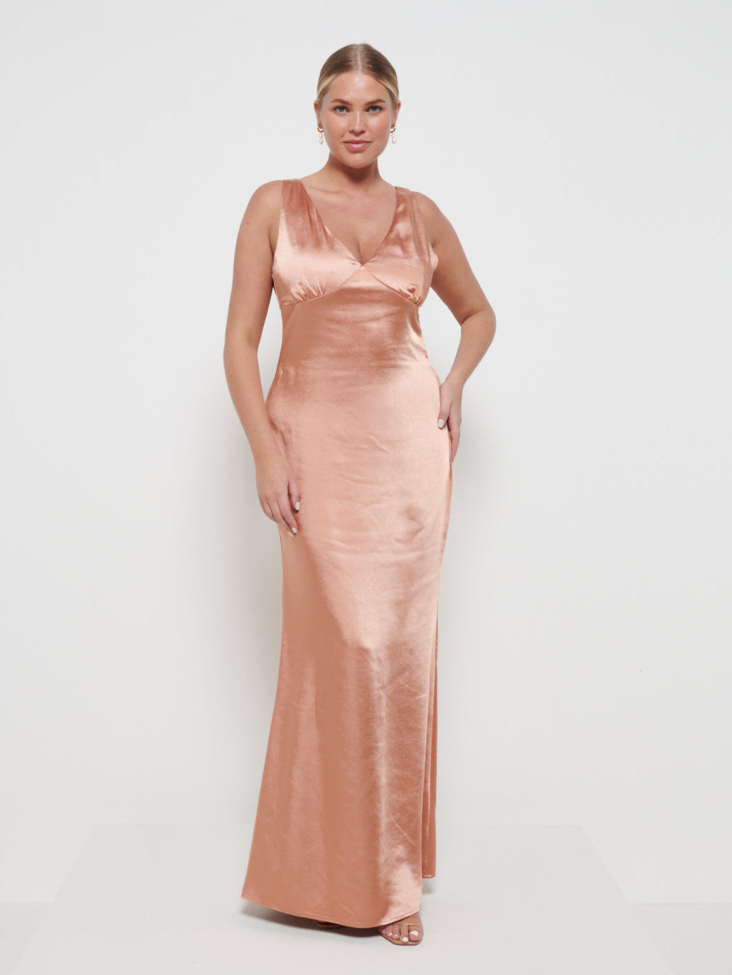 Esmee Maxi Bridesmaid Dress - Matte Cinnamon Pretty Lavish Esmee Maxi Bridesmaid Dress - Matte Cinnamon Pretty Lavish