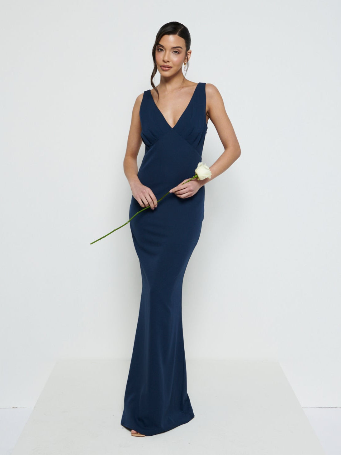 Esmee Crepe Maxi Bridesmaid Dress - Navy