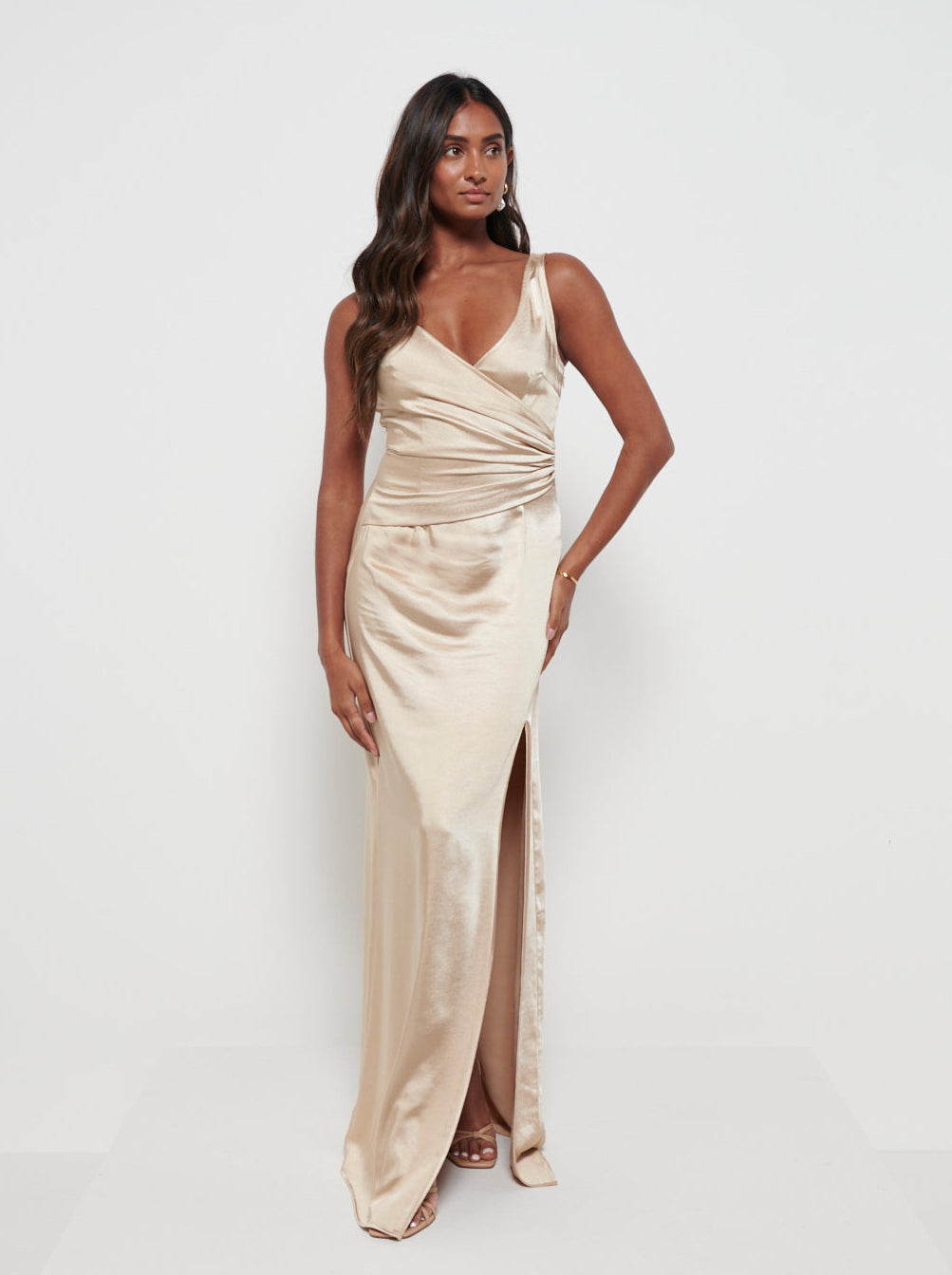 new look gold satin dress Buy Champagne Gold Textured Satin Halter Sleeveless Midi Dress from Next USA