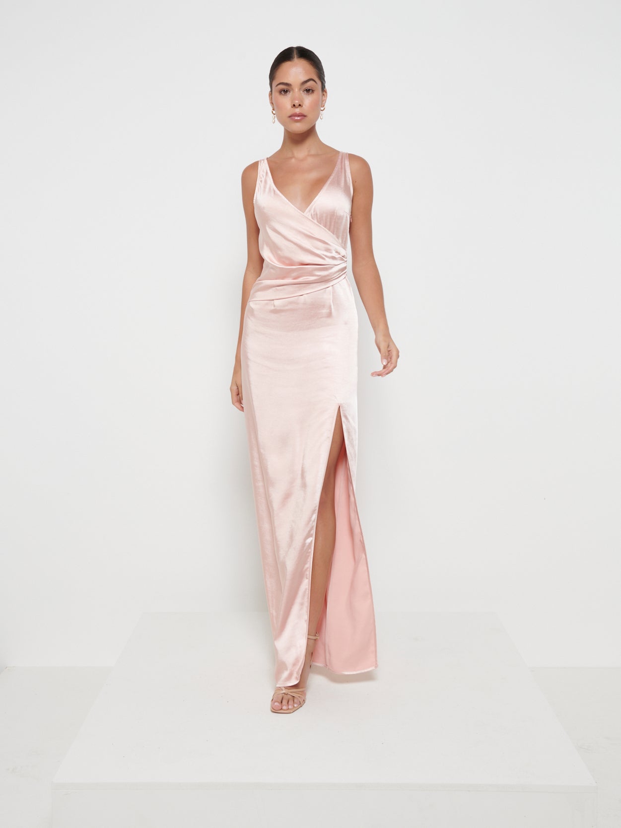 Esmee Wrap Maxi Bridesmaid Dress - Matte True Blush Esmee Wrap Maxi Bridesmaid Dress - Matte True Blush