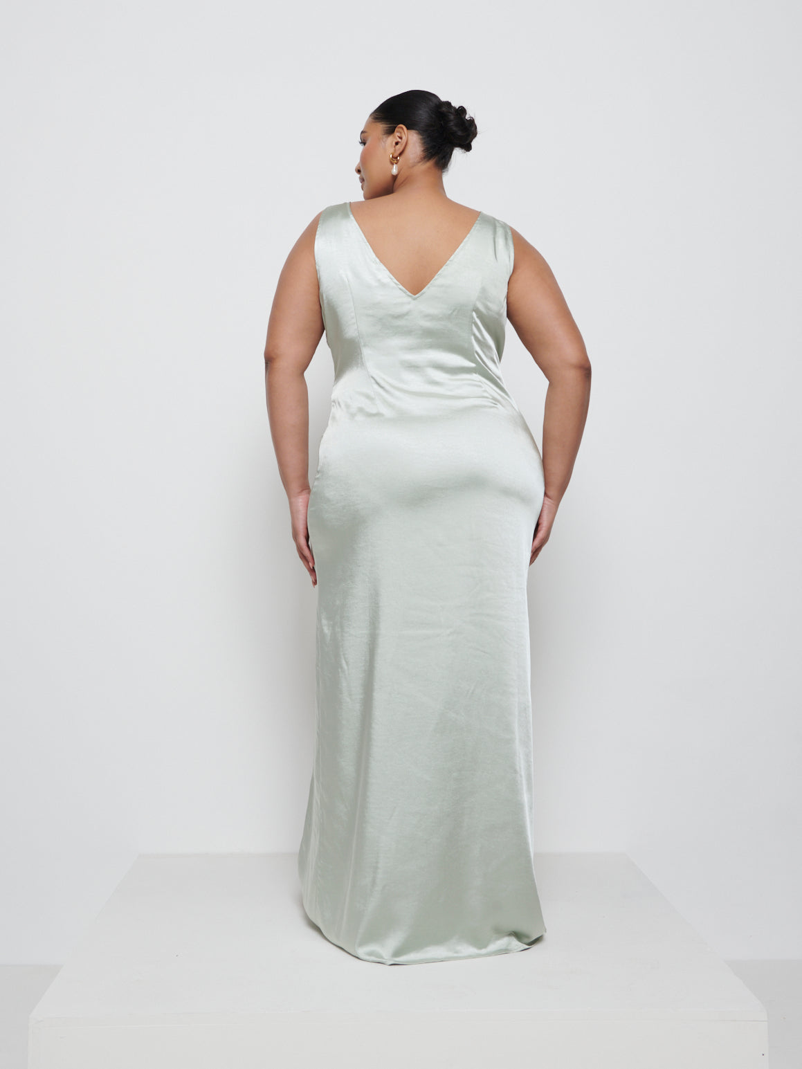 Esmee Wrap Maxi Bridesmaid Dress Curve - Sage