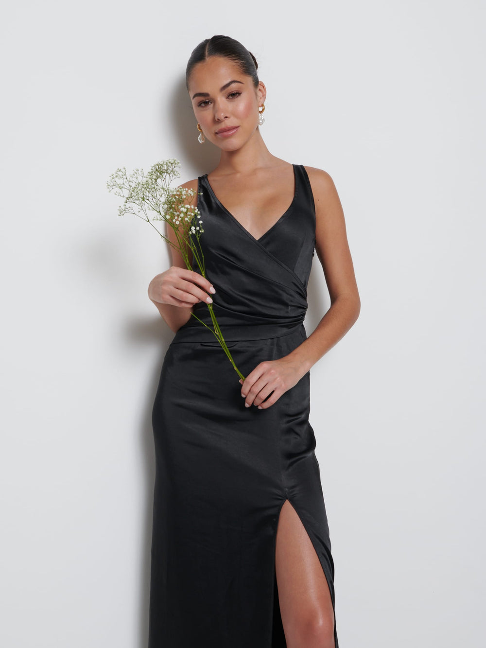 Esmee Crepe Maxi Bridesmaid Dress Curve - Sage