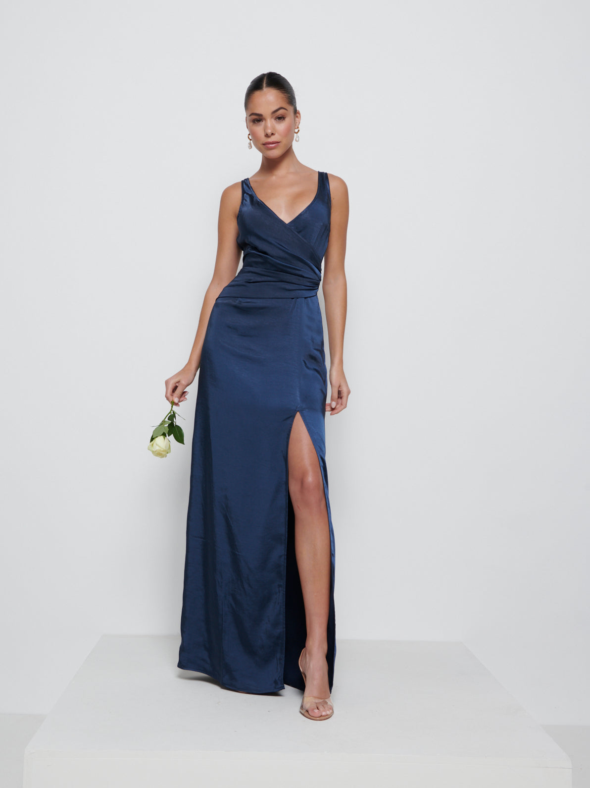 Esmee Wrap Maxi Bridesmaid Dress - Navy