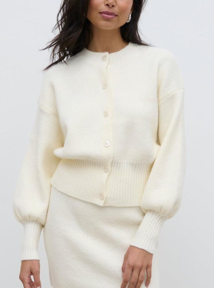 Etta Knit Bomber Jacket - Cream