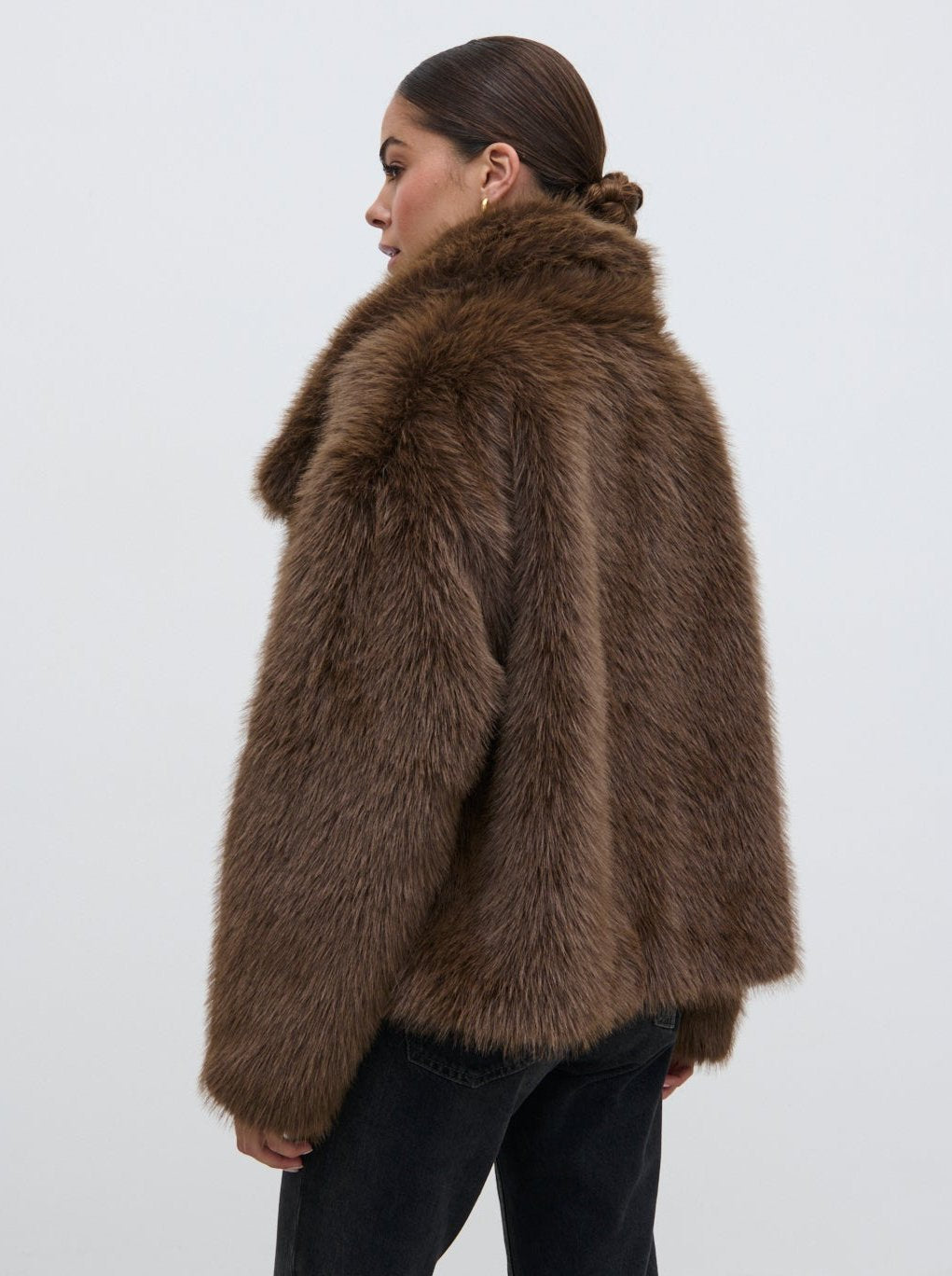 Ettalie Short Faux Fur Coat - Brown – Pretty Lavish