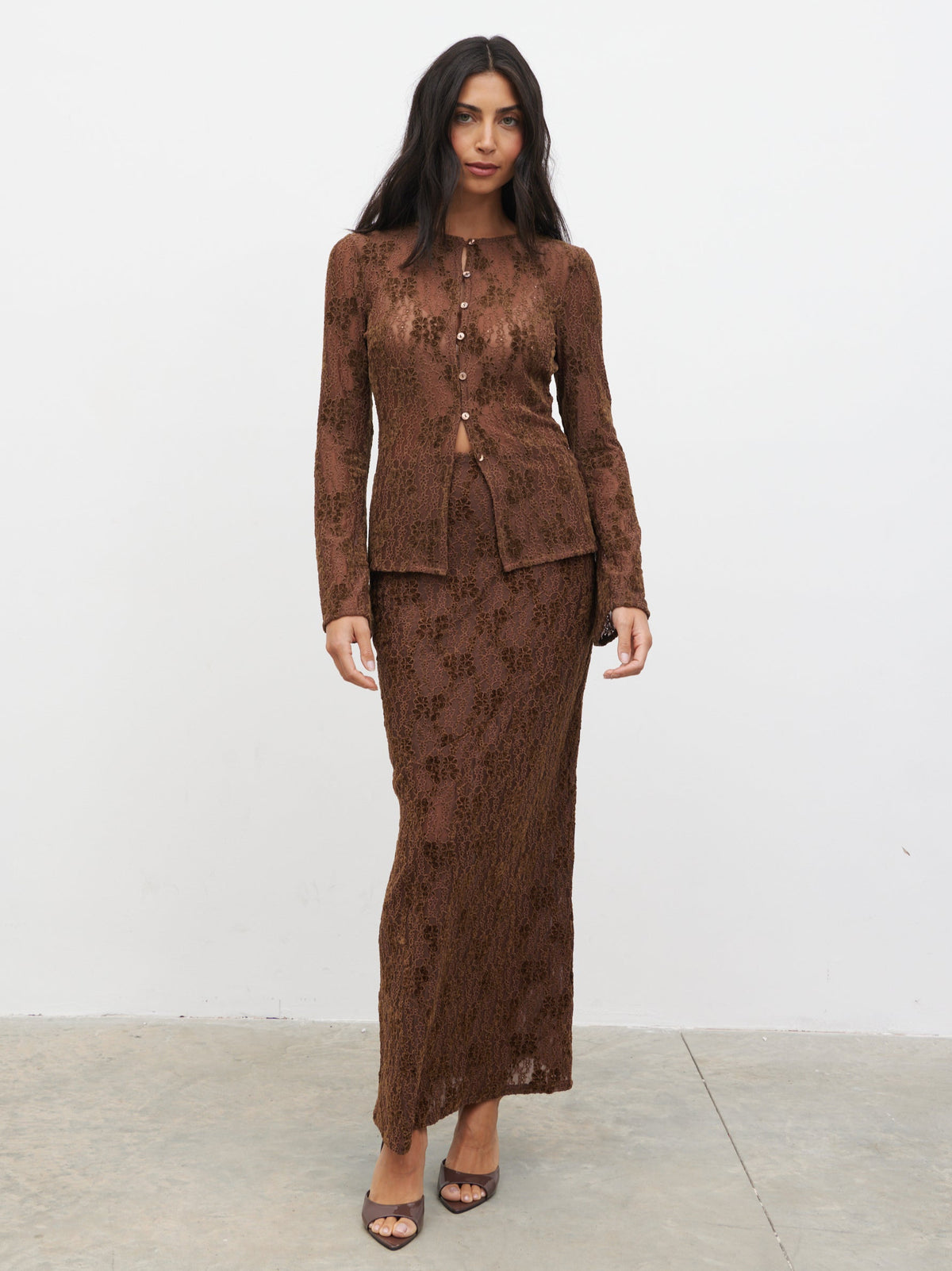 Francessca Lace Maxi Skirt Velvet