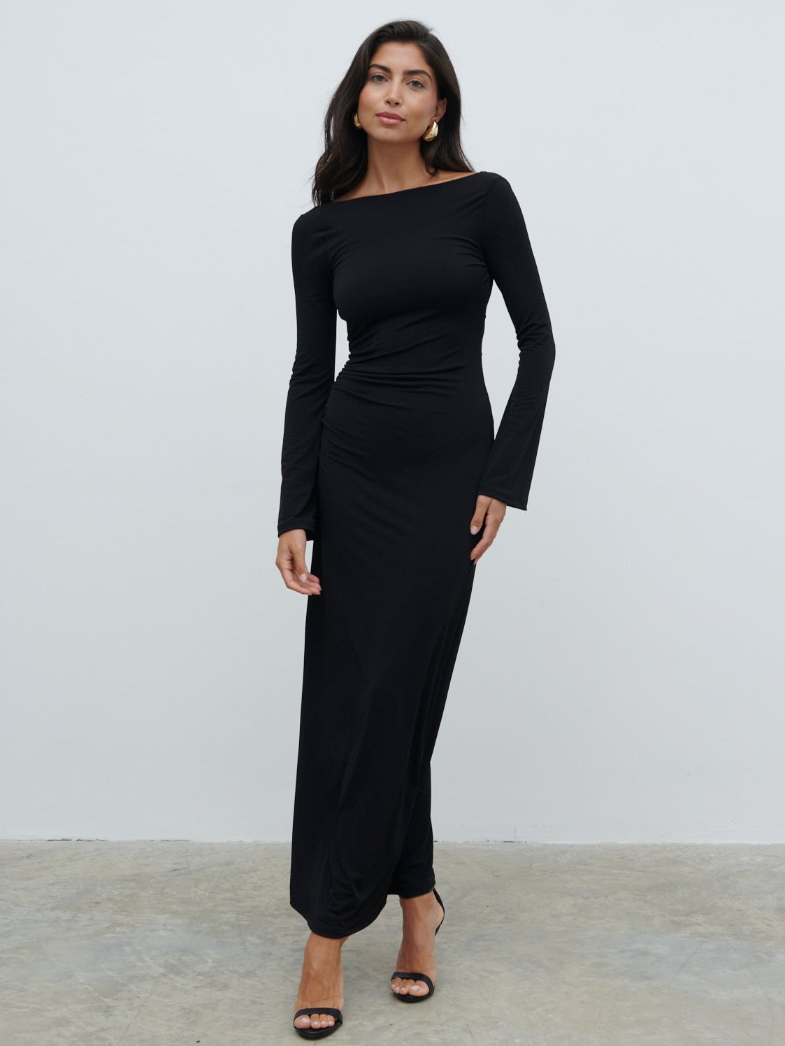 Hadley Cowl Back Jersey Maxi Dress - Black