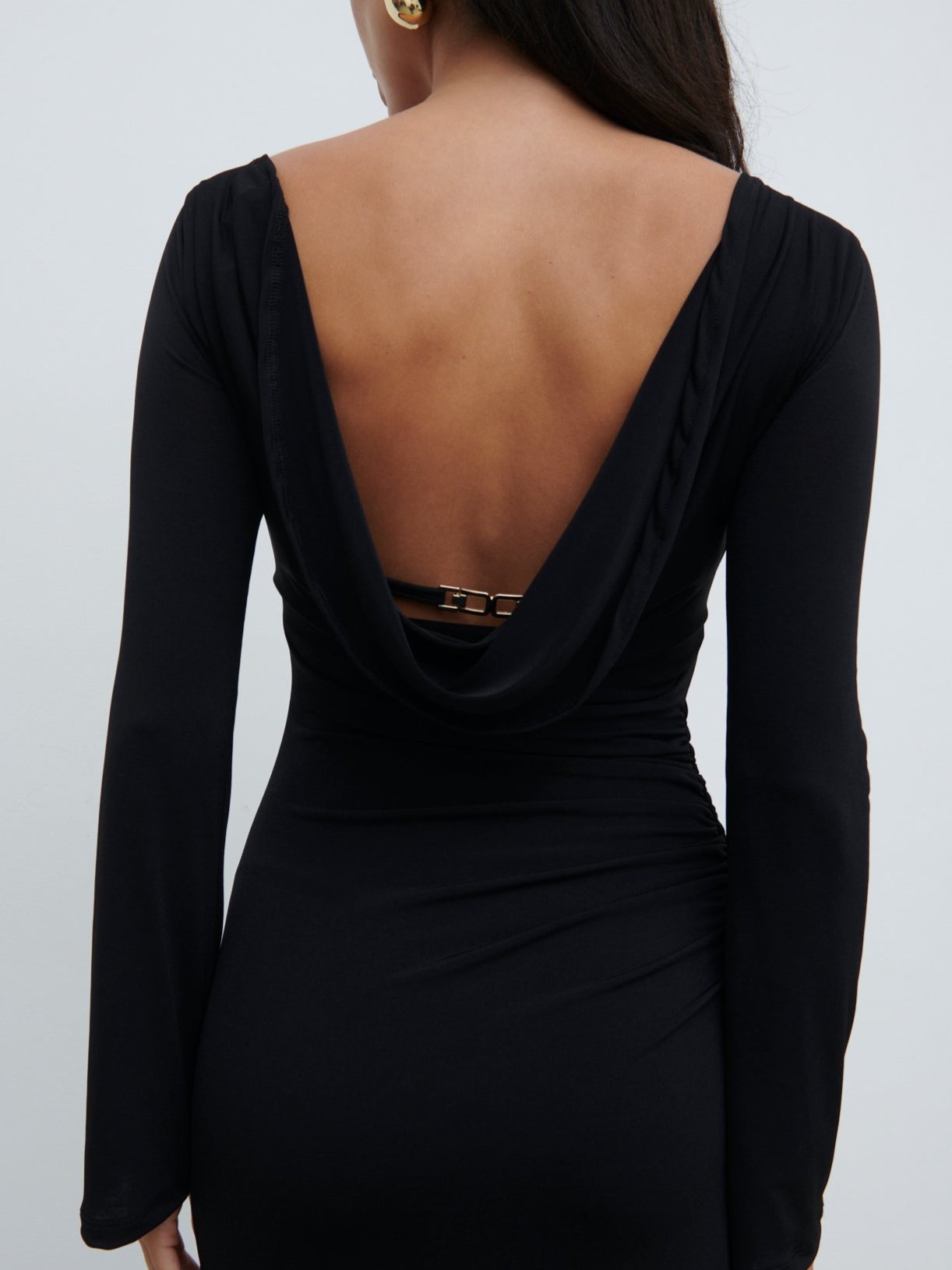 Hadley Cowl Back Jersey Maxi Dress - Black