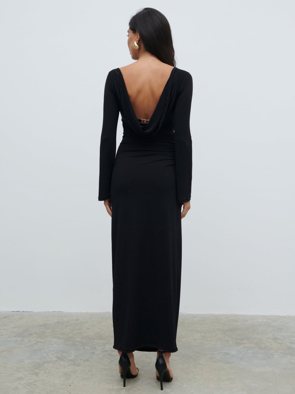 Hadley Cowl Back Jersey Maxi Dress - Black Pretty Lavish Hadley Cowl Back Jersey Maxi Dress - Black Pretty Lavish