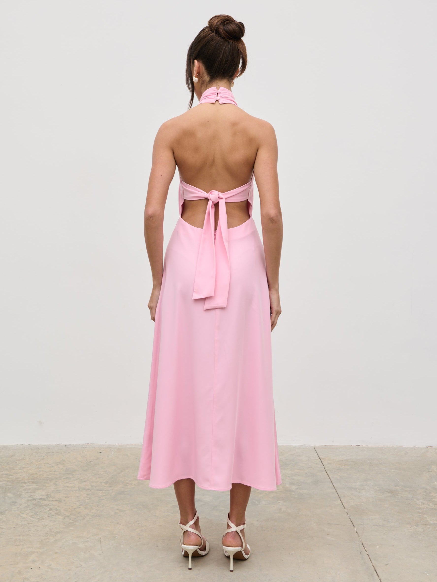Haisley Dropped Waist Midaxi Dress - Peony Pink Pretty Lavish Haisley Dropped Waist Midaxi Dress - Peony Pink Pretty Lavish