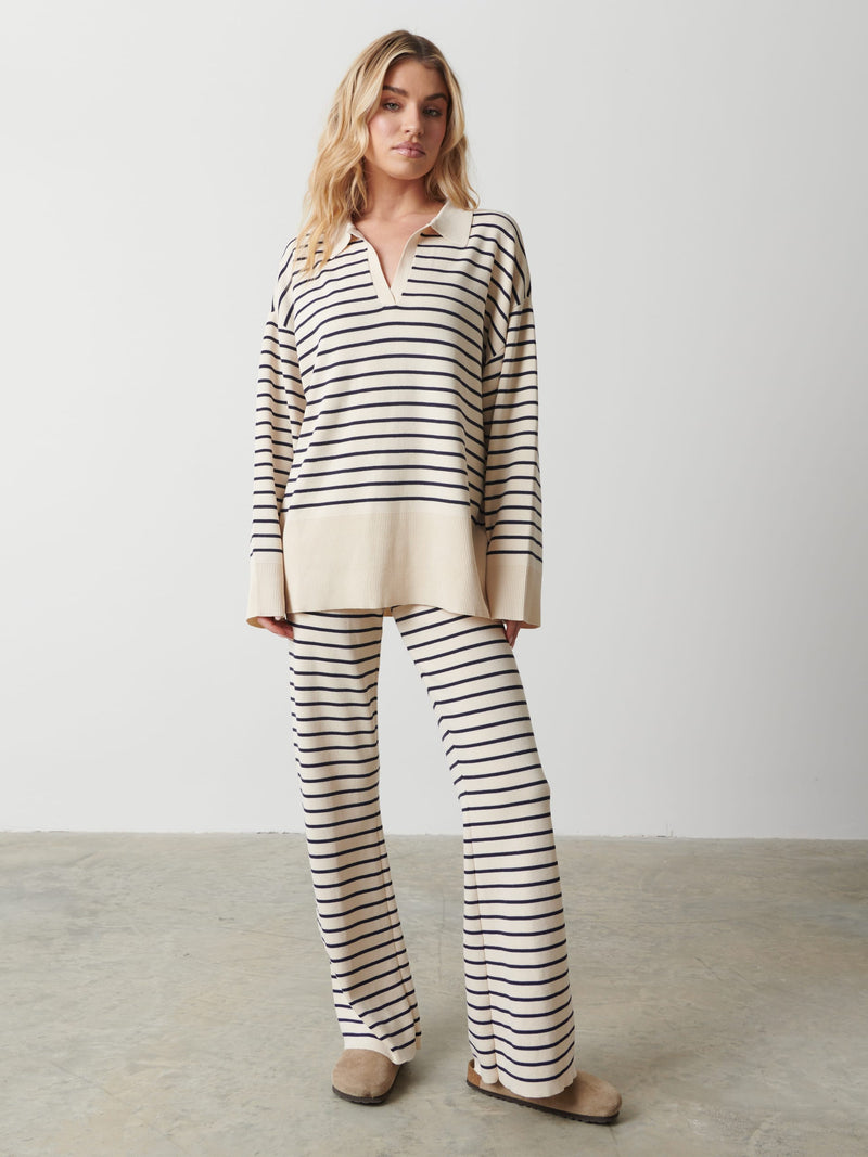 Hayden Striped Top-Blue